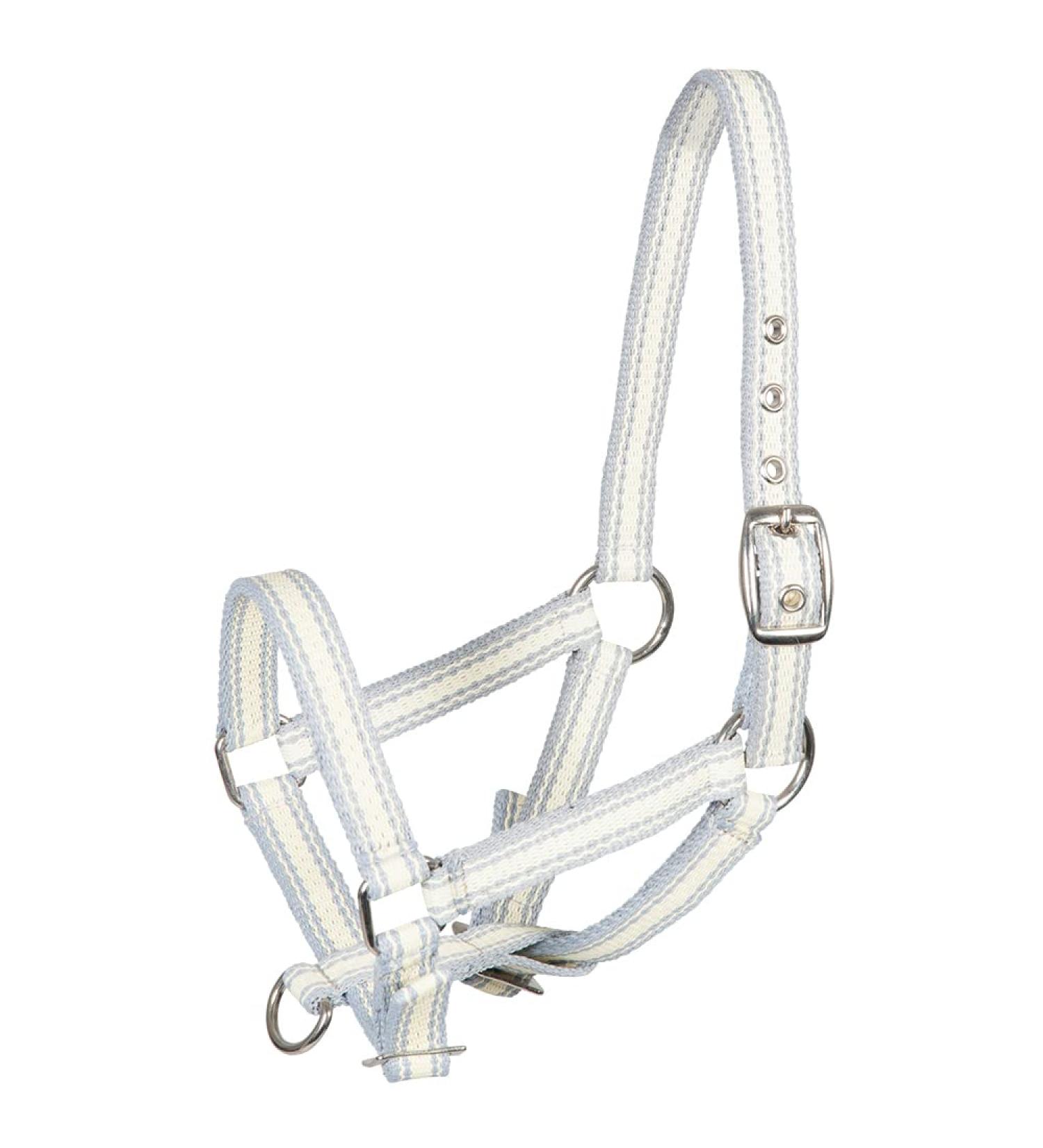 PFIFF 100996 Foal Halter Halter for Foals Striped Silver-Beige One Size Grey-Beige