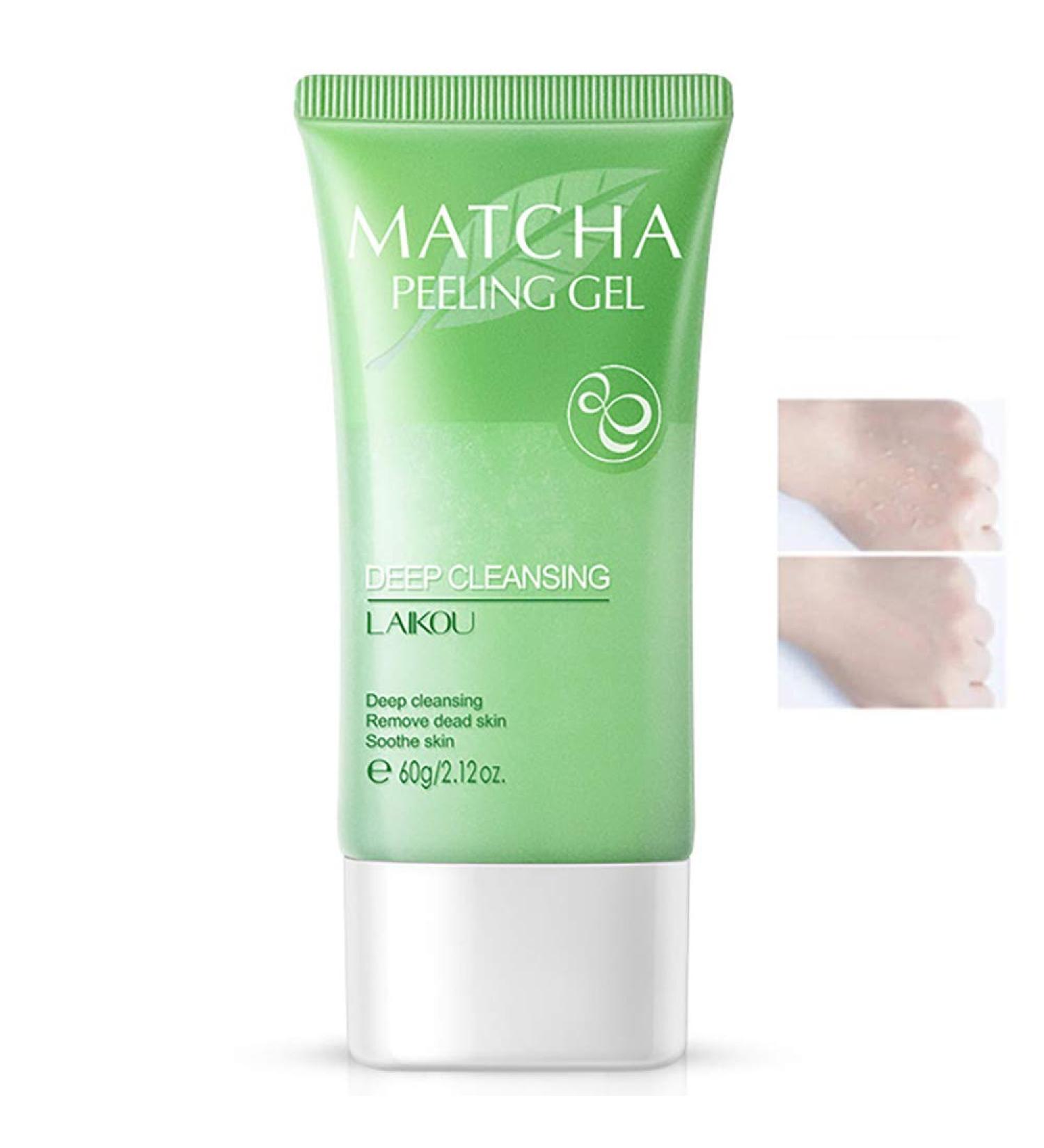 Face Exfoliating Matcha Peeling Gel - Nourishing Moisturizing Facial Scrub 60ml | Best Skincare for Smooth Skin - Buy Online on GoSupps.com