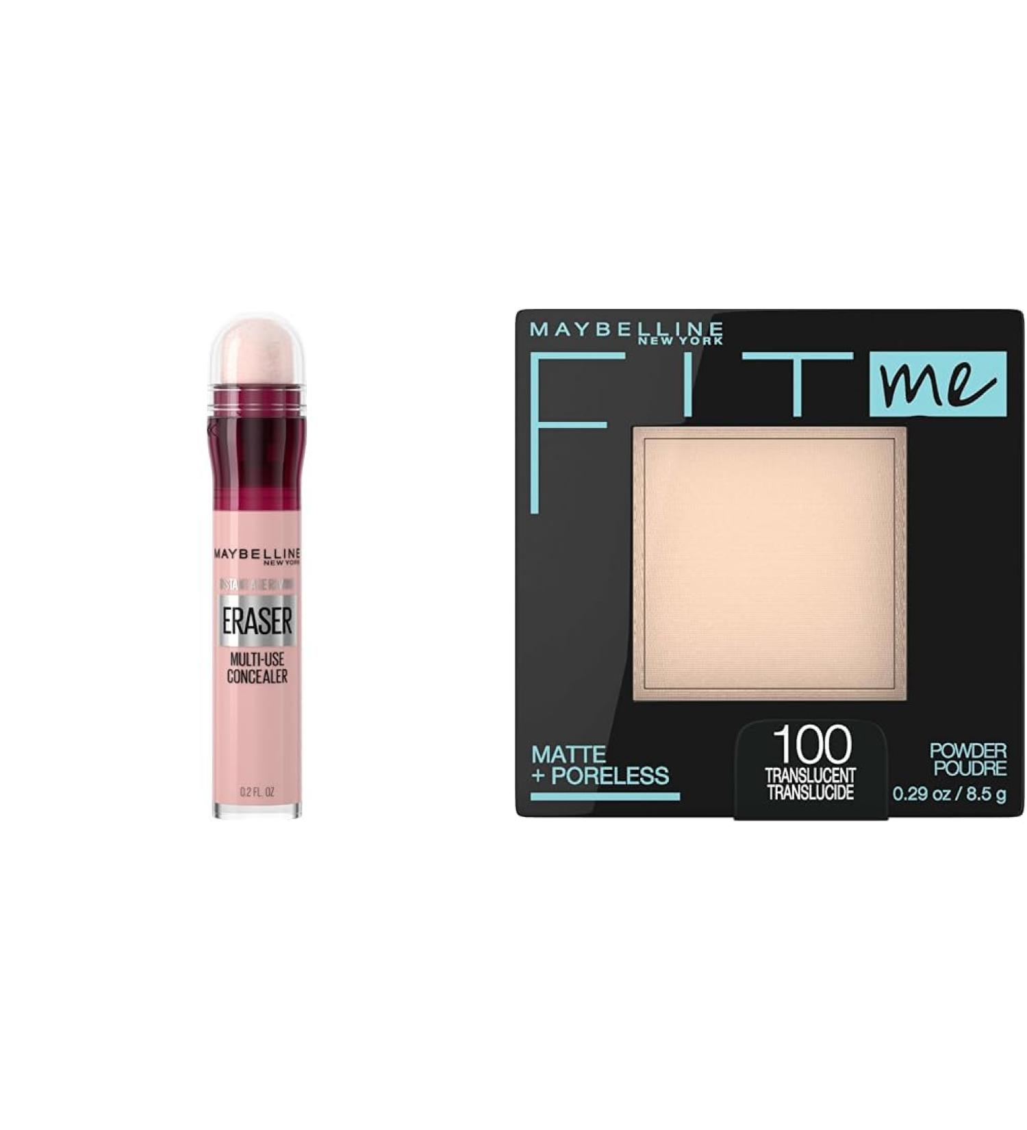 Maybelline New York Instant Age Rewind Eraser Dark Circles Treatment Concealer Brightener 160 0.2-fluid Ounce & New York Matte + Poreless Pressed Face Powder Makeup Translucent 8.5 Grams 160 + Face Powder - Buy Online on GoSupps.com