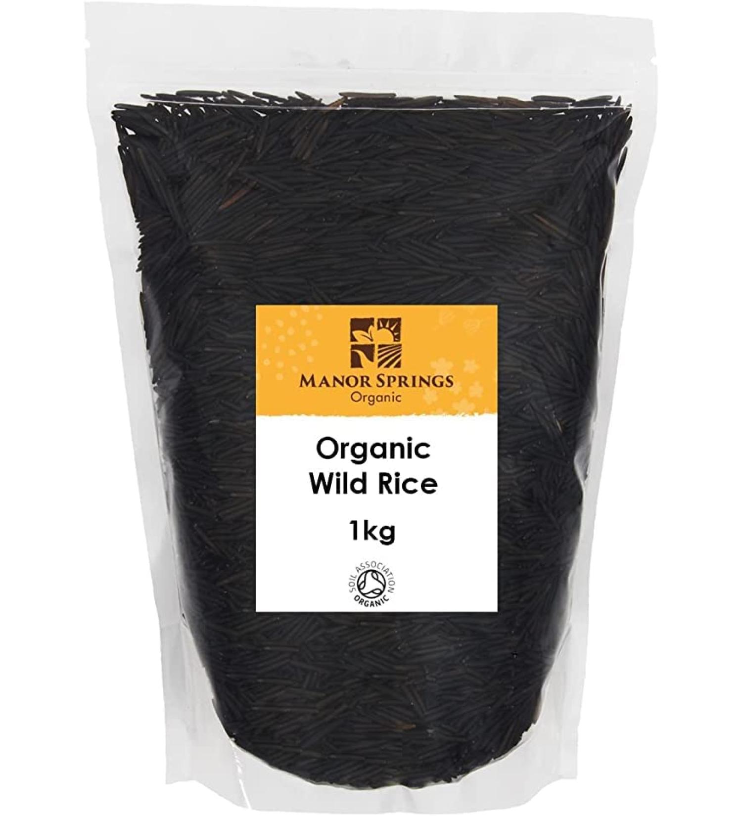 Manor Springs Organic Wild Rice 1kg: Premium Quality, Nutrient-Rich - Buy Online on GoSupps.com