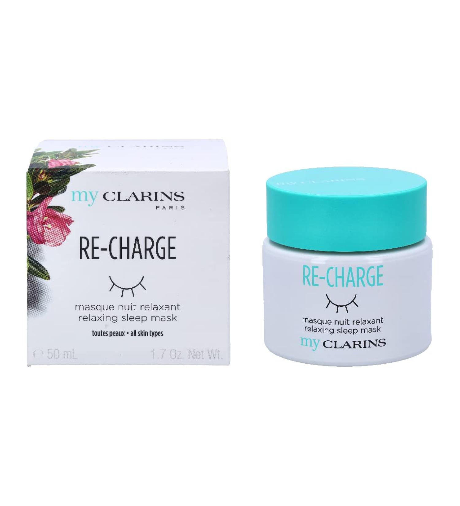 Clarins Re-Charge Relax Sleeping Mask | Hydrating Night Cream & Overnight Mask | Skin Recharge & Rosy Glow | Vegan | 1.7 Oz - Buy Online on GoSupps.com