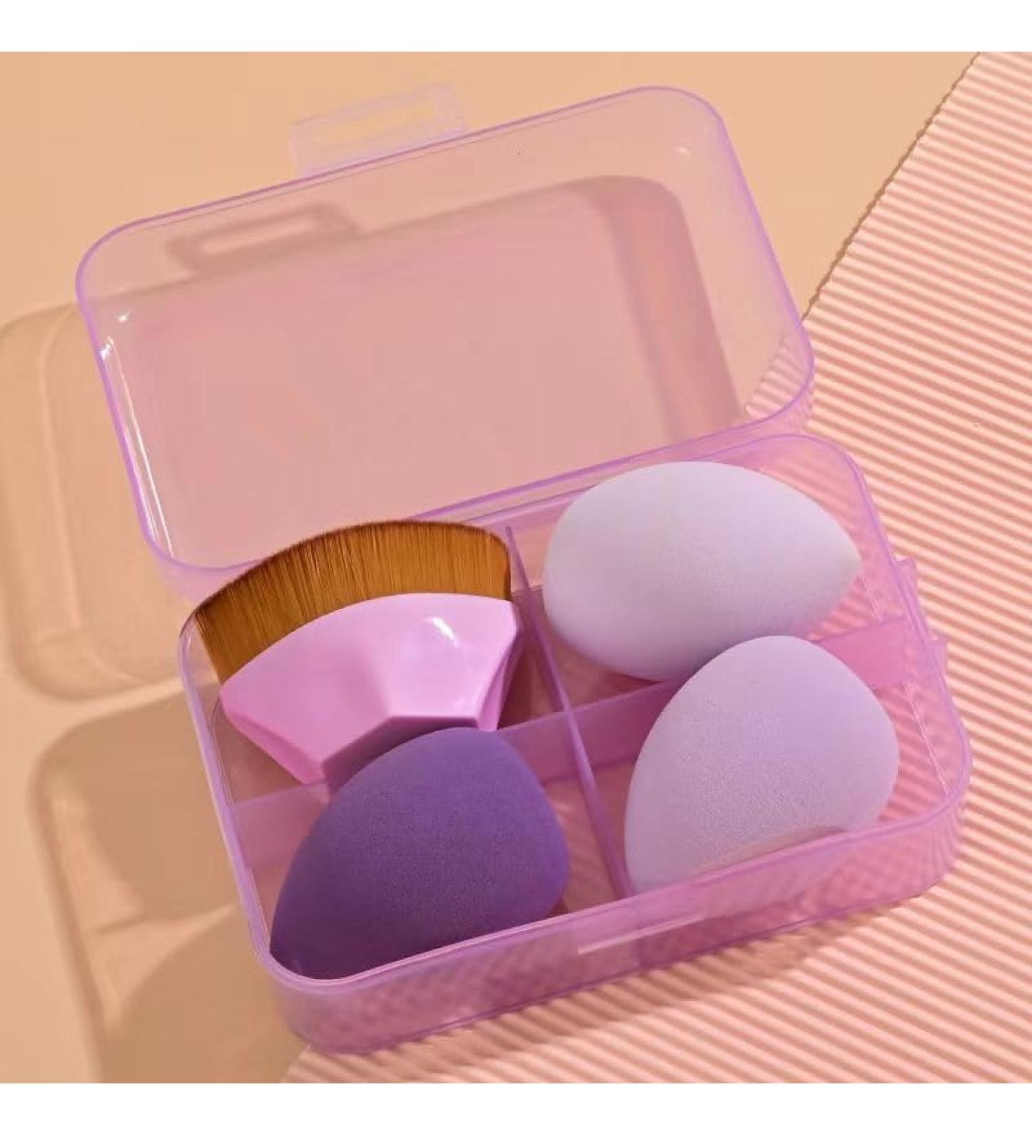 Cosmetic tools foundation brush with cosmetic eggs water droplets gourd and mushroom heads cosmetic eggs set oblique powder puff. (Color : 6)