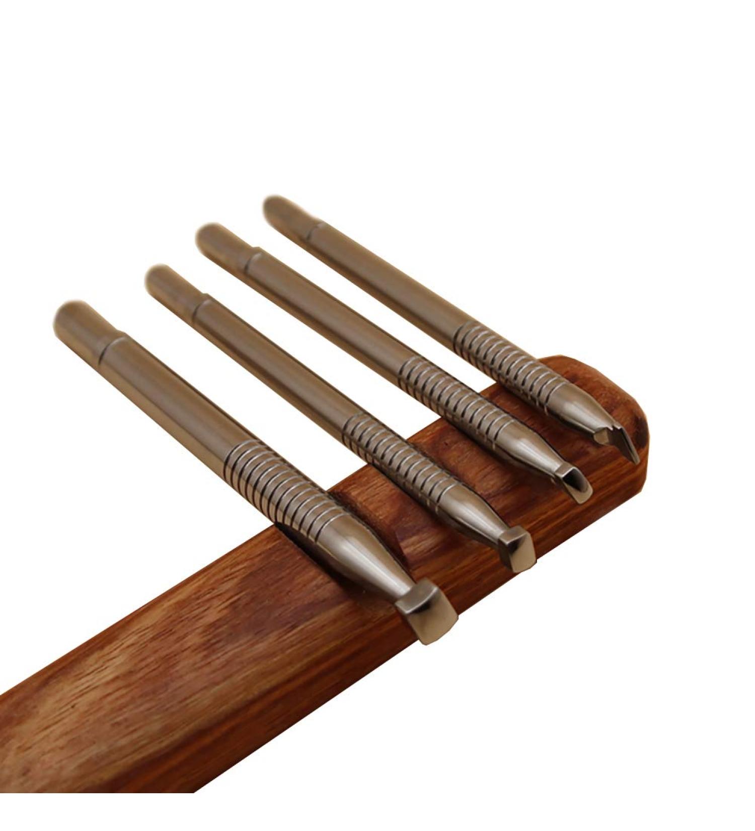 Professional Leather Stamping Tool Set - 304 Stainless Steel Edge Punch Carving Kit for DIY Leather Crafts (4pcs - XS+S+M+L) - Buy Online on GoSupps.com