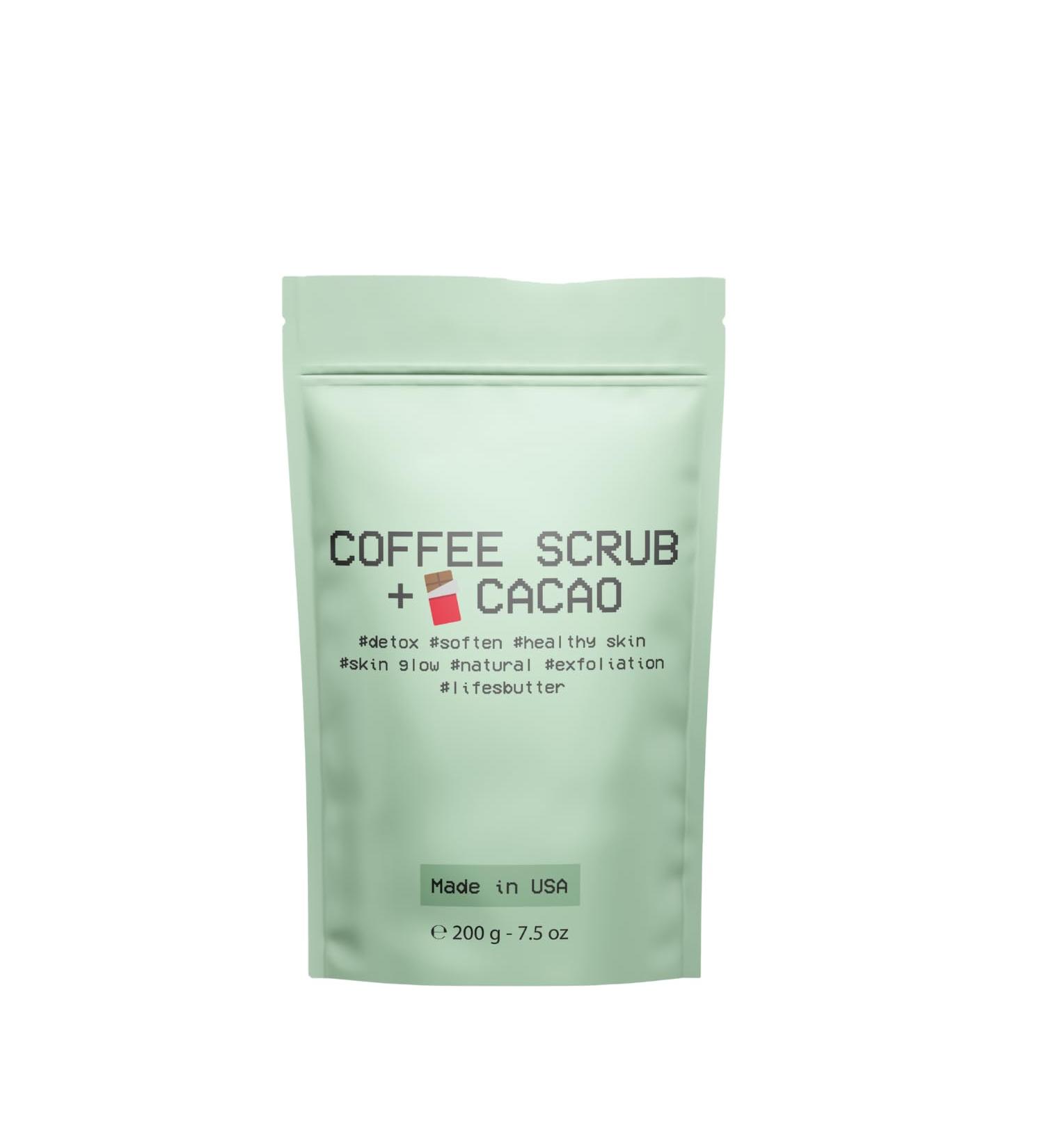 Detox Cacao Coffee Scrub for Body Exfoliating Coffee & Cacao Body Scrub with Dead Sea Salt and Natural Oils Smooths Detoxifies & Hydrates Skin Helps Reduce Appearance of Cellulite - Buy Online on GoSupps.com