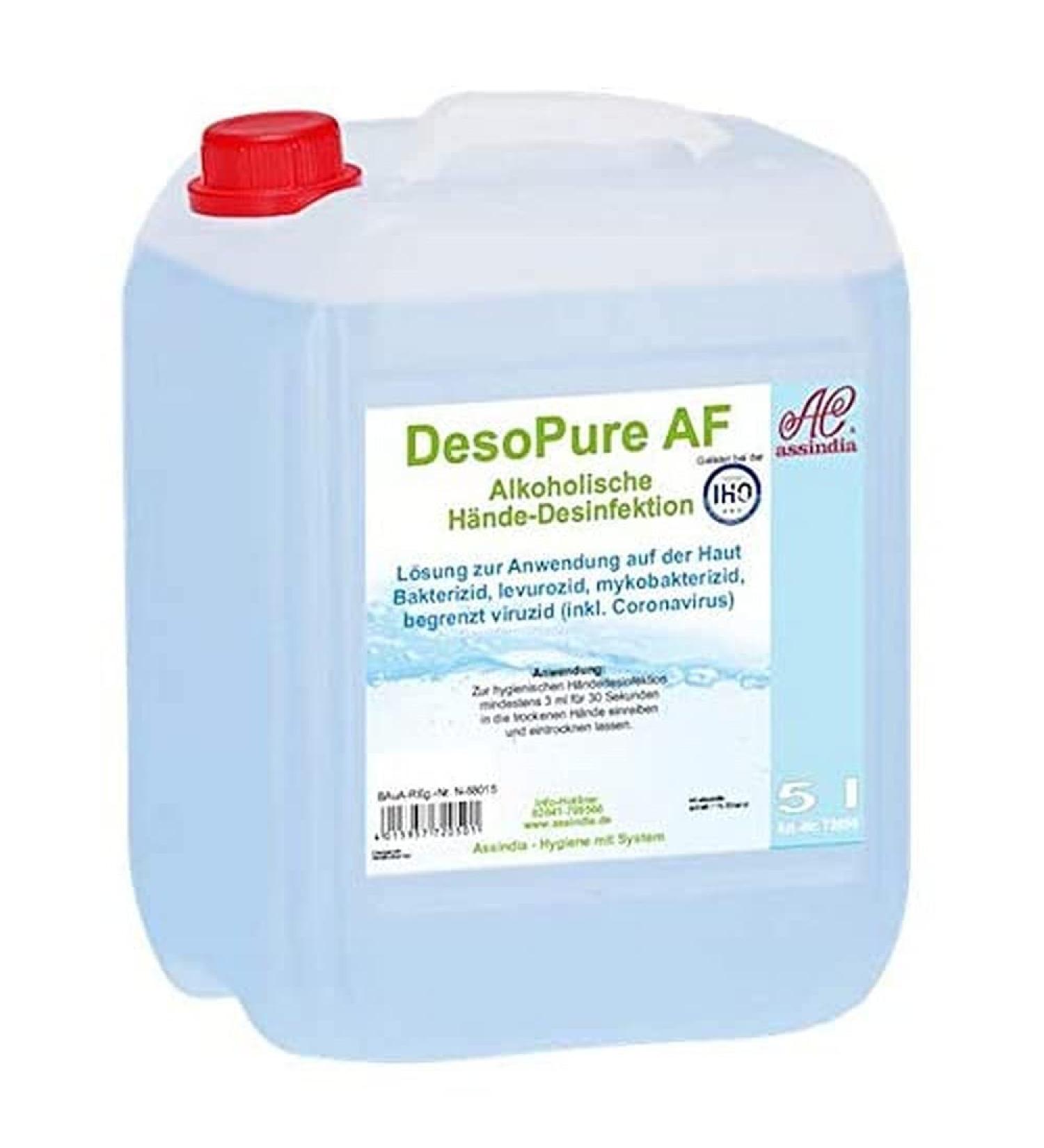 Desopure hand disinfectant Assindia 5 liters