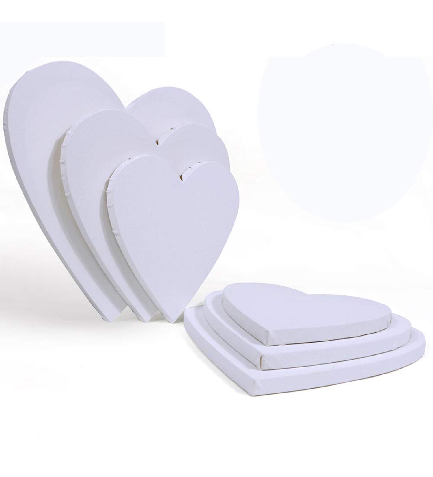 6pcs Heart-Shaped Painting Canvas Panels - Cotton Stretched Primed Blank Boards for Artists & Beginners - Buy Online on GoSupps.com