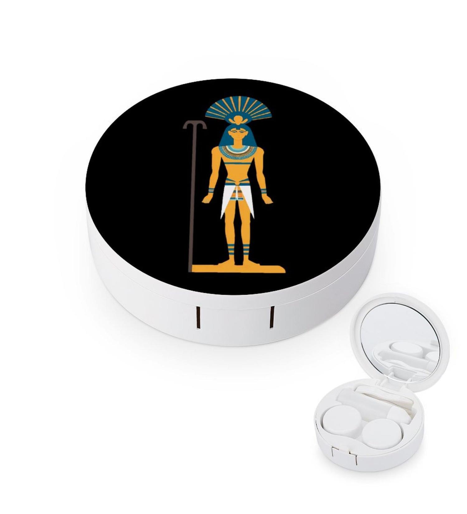Portable Ancient Egyptian God Contact Lens Travel Kit - Cute Contact Box with Mirror for Daily Use - Buy Online on GoSupps.com