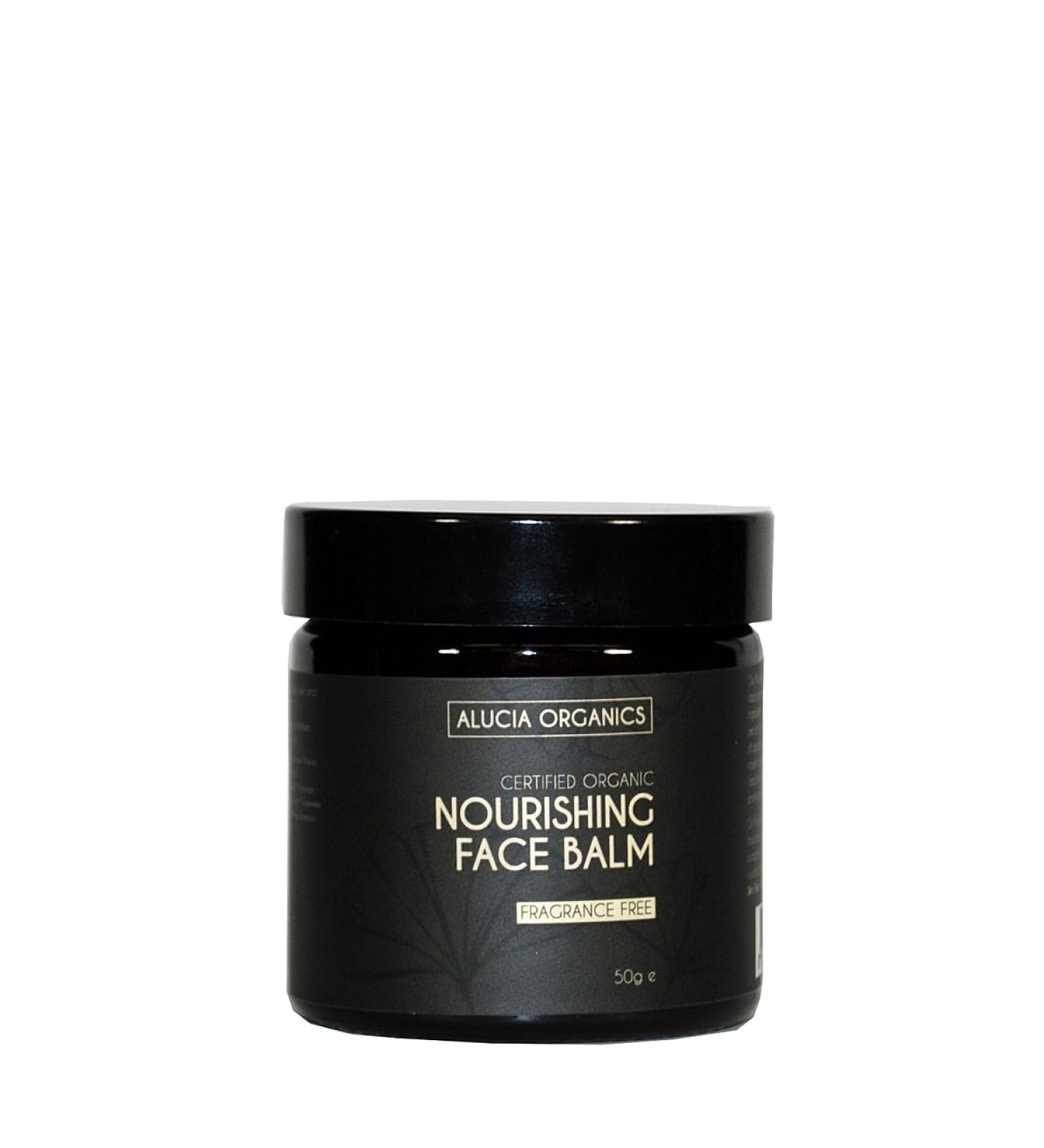 Alucia Organics Certified Organic Nourishing Face Balm Fragrance Free 50g - Pure Natural Cruelty Free with Argan and Rosehip Oils Scent Free for Sensitive Skin to Moisturise Ageing Skin - Buy Online on GoSupps.com