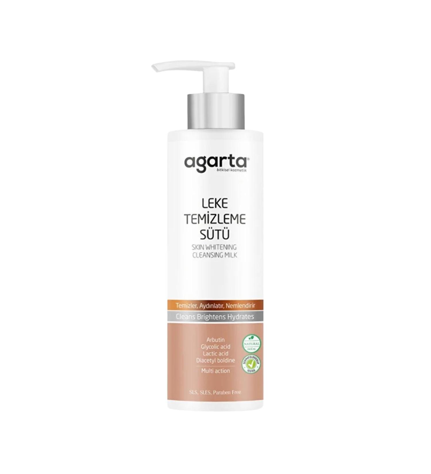 Agarta Gentle Cleansing Milk Botanical Face Cleanser with Lactic & Glycolic Acids Vegan Clean Formula 7.6 fl oz - Buy Online on GoSupps.com