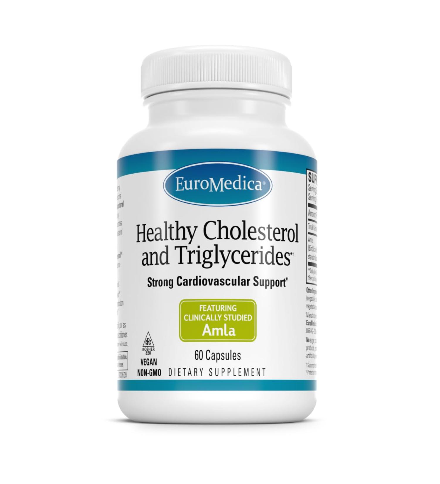 EuroMedica Healthy Cholesterol Already in a Normal Range and Triglycerides - Antioxidant Supplement for Immune & Heart Support - Supplement to Aid Healthy Cholesterol & Triglyceride - 60 Capsules - Buy Online on GoSupps.com
