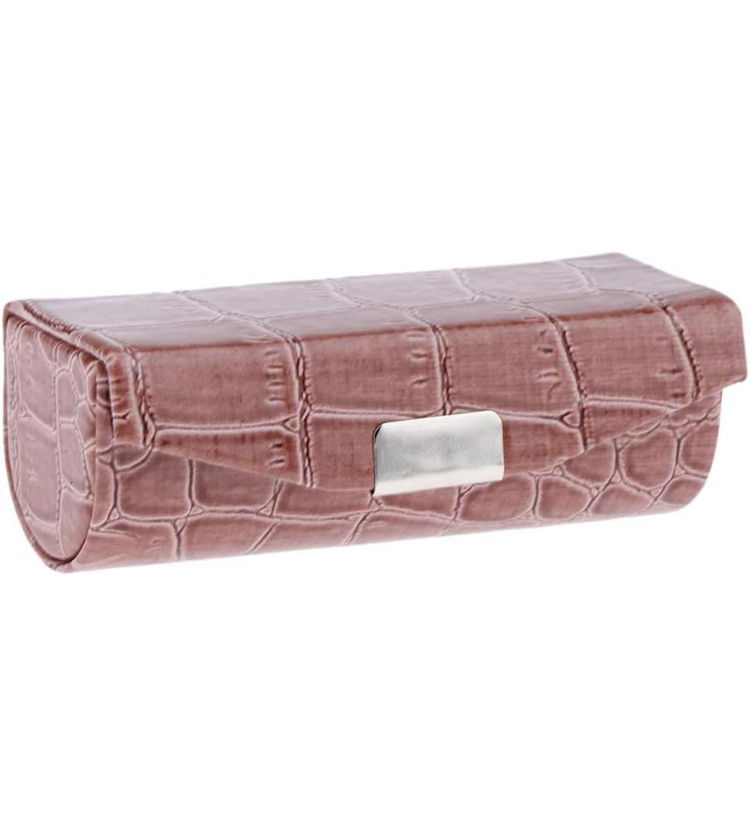 JAMNIK Alligator-textured faux leather lipstick case with mirror for women and girls brown - Buy Online on GoSupps.com