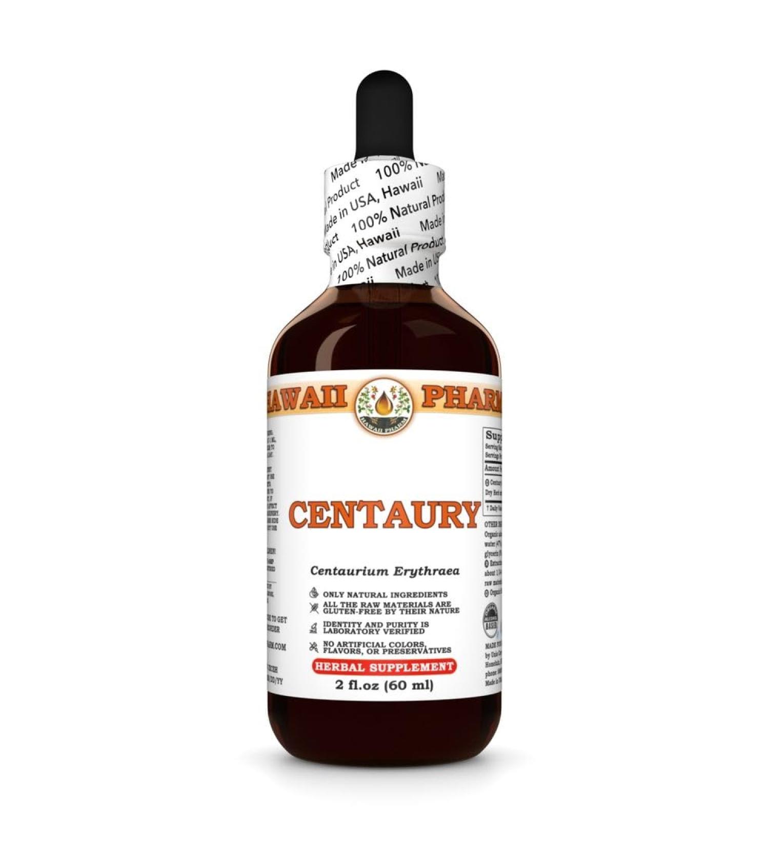 Centaury (Centaurium Erythraea) Dry Herb Tincture, Made in Hawaii, Organic Raw Materials, All Natural, Vegan, Pure Liquid Extract - 2 fl.oz 2 Fl Oz (Pack of 1) - Buy Online on GoSupps.com