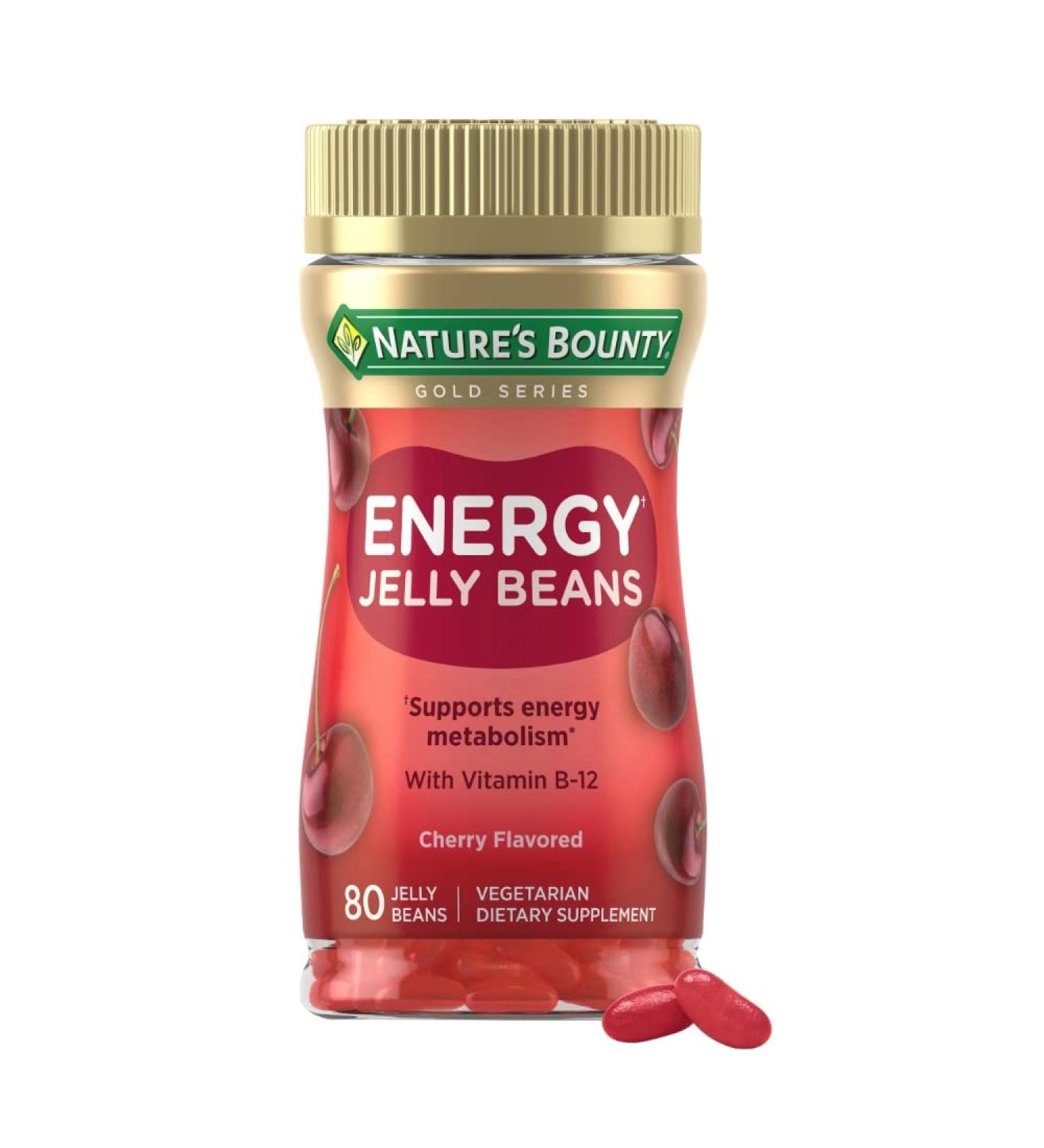 Nature's Bounty B-12 Jelly Beans for Energy Metabolism Cherry - 80 Count - Buy Online on GoSupps.com