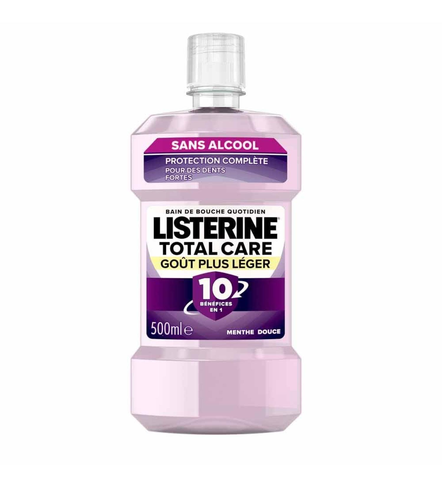  Listerine Listerine - Total Care Daily Mouthwash Lighter Taste (500ml bottle) 6 benefits in 1 for total oral hygiene Mild mint flavor for fresh breath - Buy Online on GoSupps.com