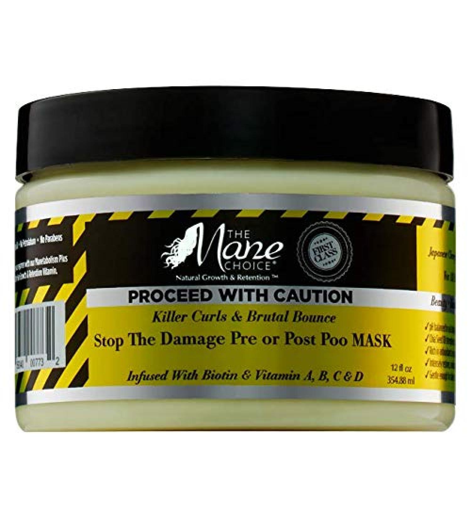 THE MANE CHOICE Proceed With Caution Killer Curls Pre or Post Poo Mask 12 oz - Repair and Protect Your Hair - Buy Online on GoSupps.com