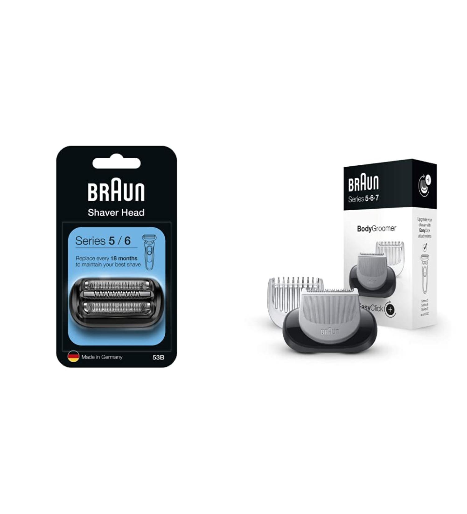 Buy Braun Series 5 Electric Shaver Replacement Shear & EasyClick Bodygroomer Attachment Compatible with Series 5 6 & 7 | International Shipping Available - Buy Online on GoSupps.com