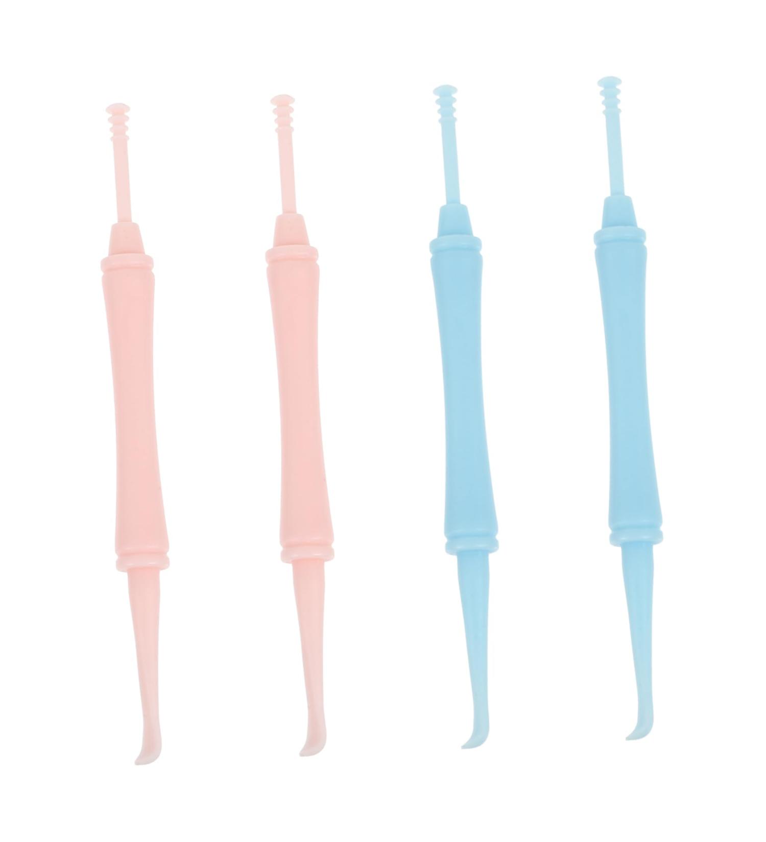 4 Pcs Double-Headed Spiral Ear Wax Removal Tools Kit - Ear Cleaner & Health Care Set - Plastic Ear Wax Remover - Random Color - 10x0.8x0.8cm - Buy Online on GoSupps.com