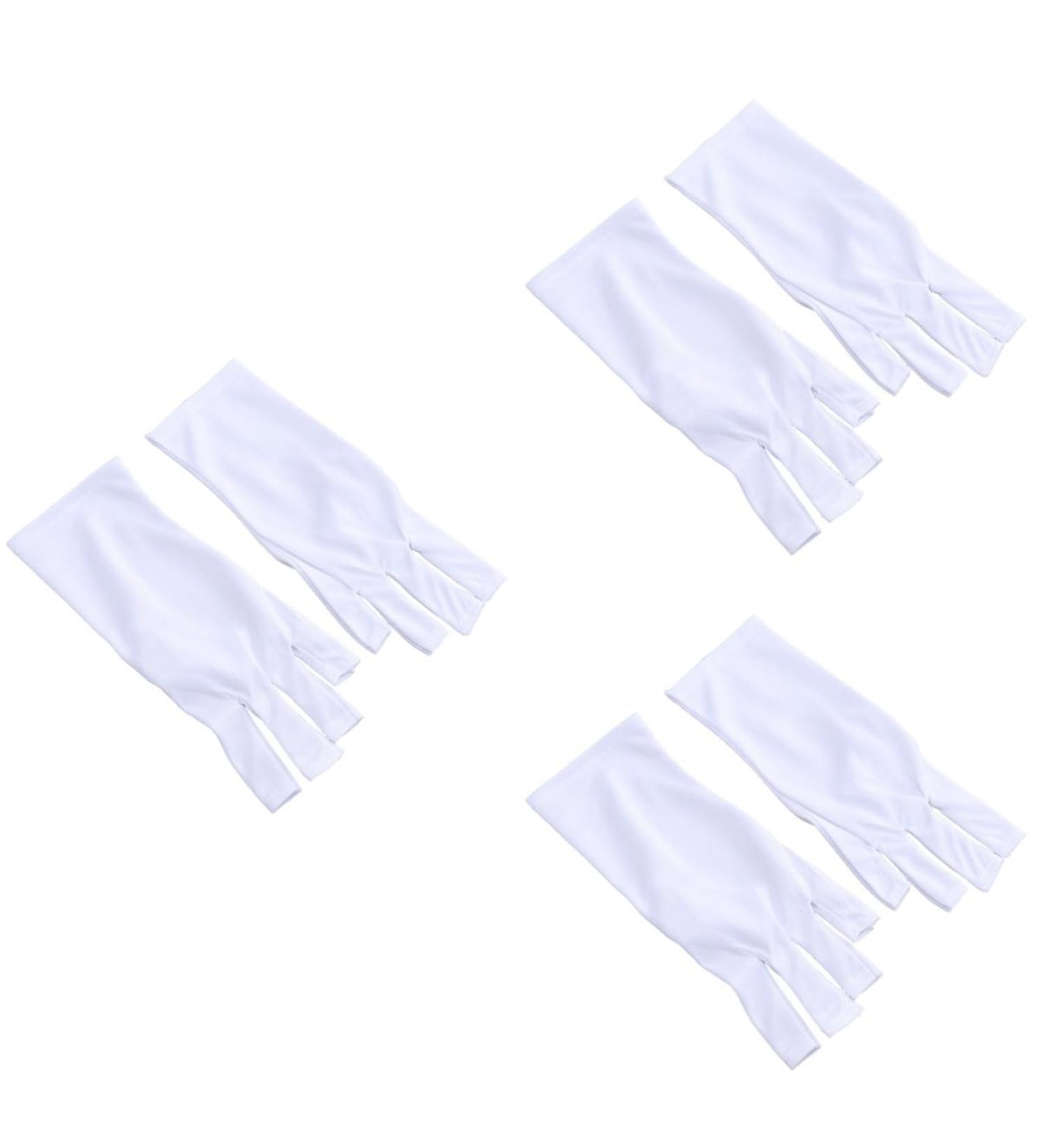 Healeved Manicure Glove 3 Pairs Uv Shield Glove Gel Manicure Gloves Cotton Glove Anti Uv Glove Chinese Wooden Pillow Nail Silicone Ear Display Half-Finger Gloves White Anti-uv Cotton Gloves - Buy Online on GoSupps.com