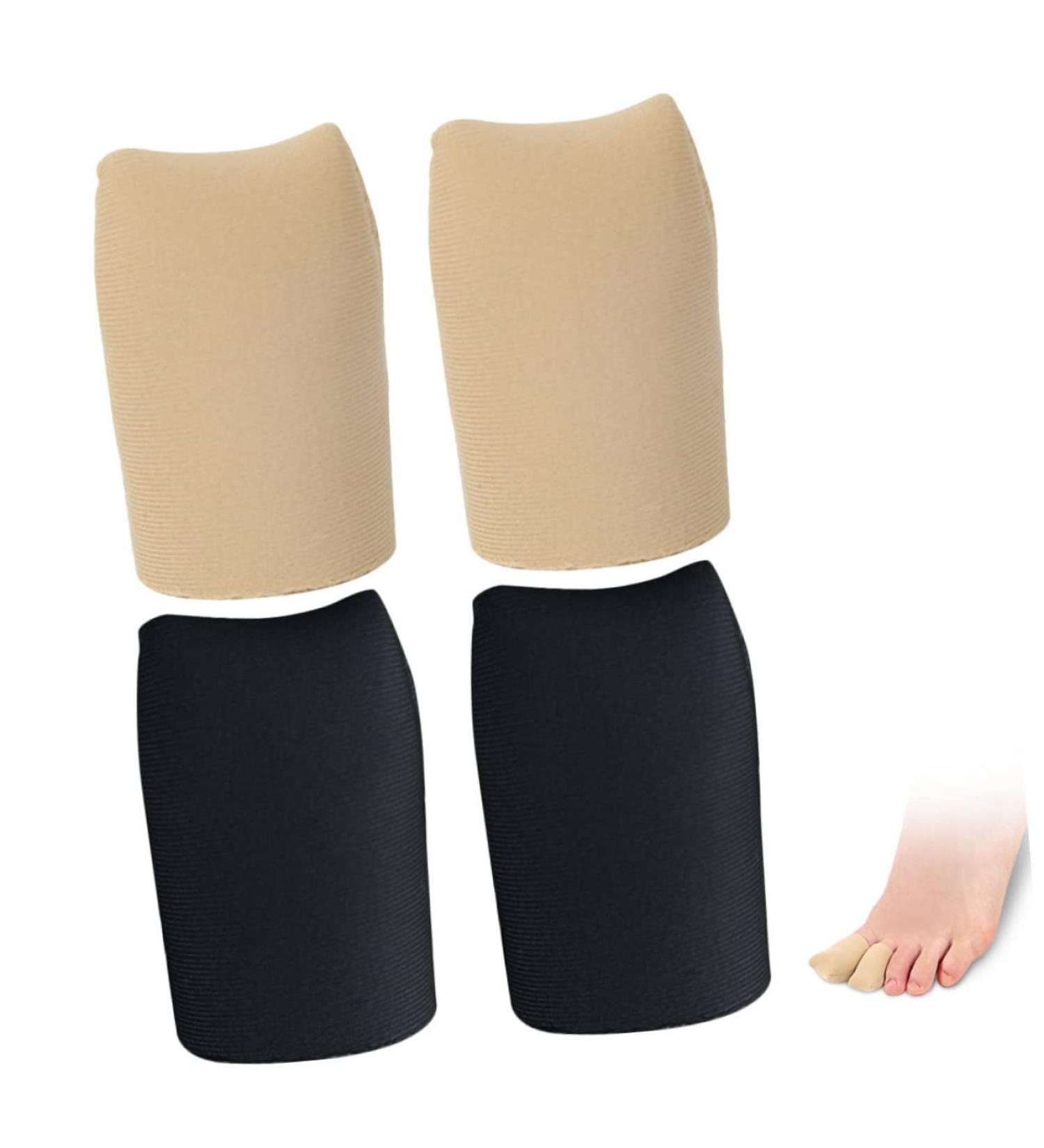 Silicone Gel Toe Protectors - 2 Pairs | Toe Sleeves for Little Toe | Fabric Sleeve Covers - 4x2.5cm - Buy Online on GoSupps.com
