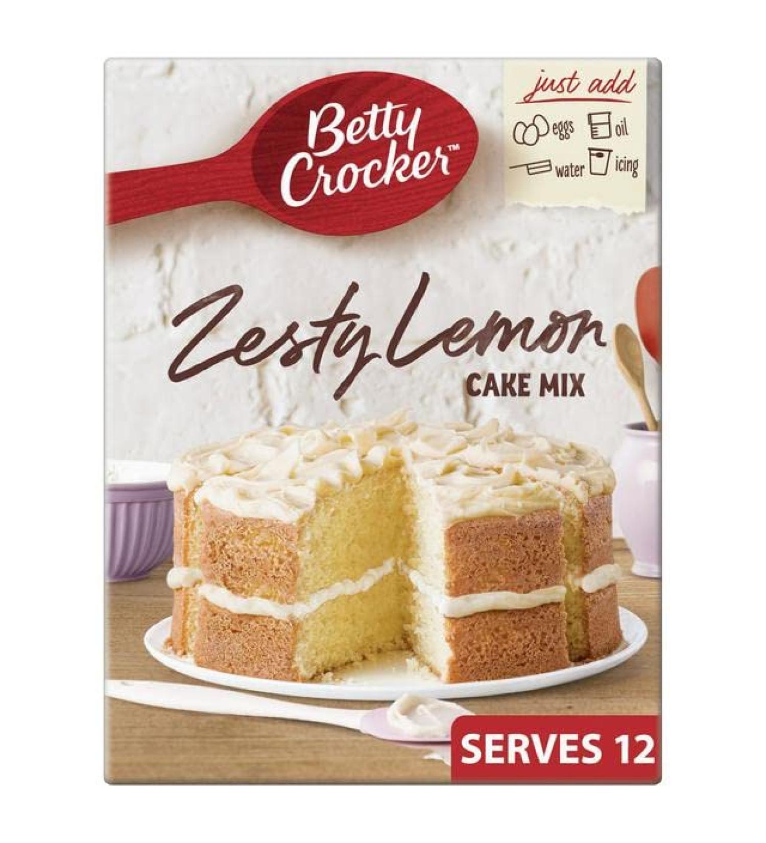 Betty Crocker | Zesty Lemon Cake Mix 425g | Lemon Flavour Cake Mix | Suitable for Vegetarians - Buy Online on GoSupps.com