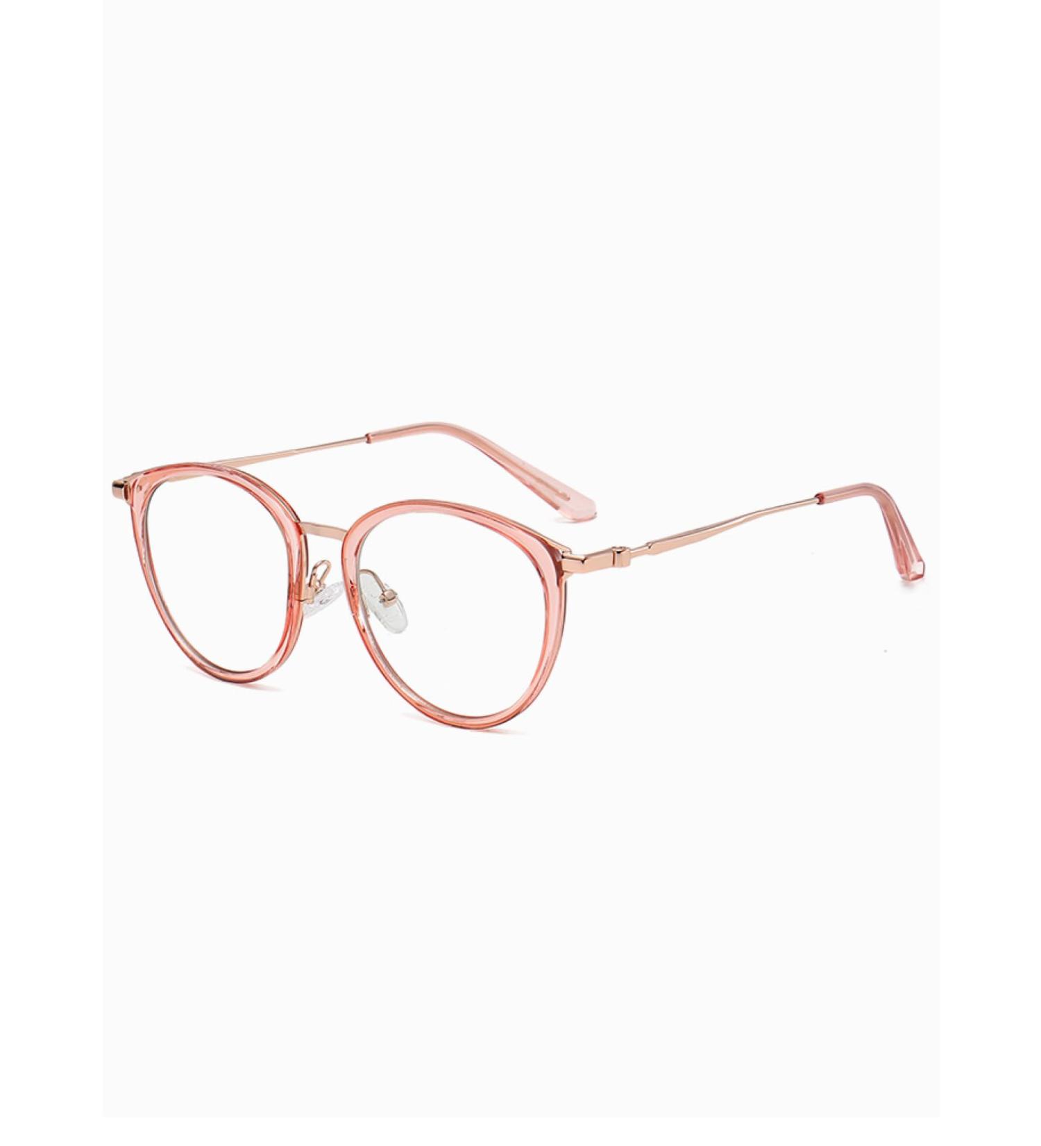 SERONI Blue Light Blocking Glasses for Women & Men - Metal Temple Tr90 Round Frame UV Protection Pink-Gold - 52mm - Buy Online on GoSupps.com