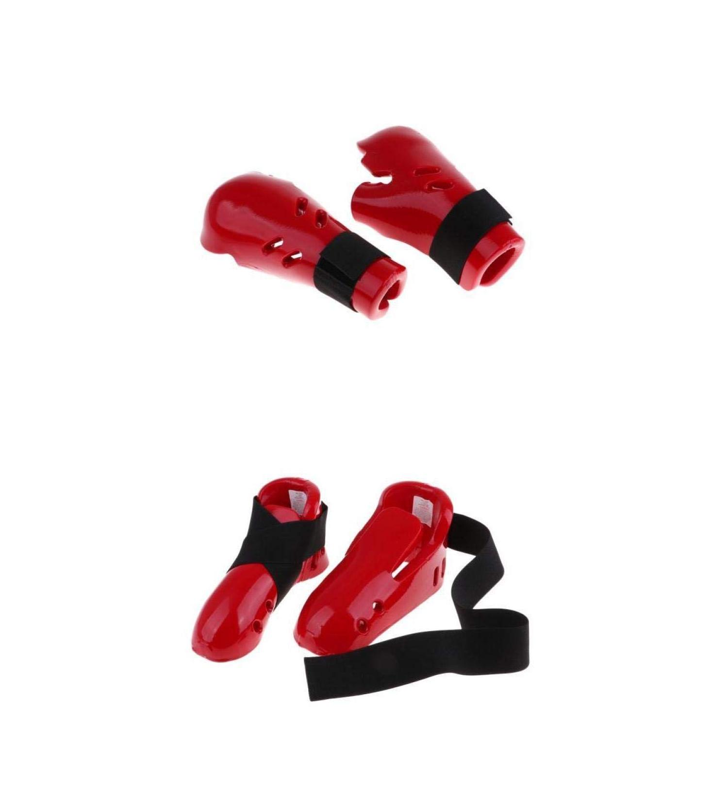 Red Taekwondo Karate Hand & Foot Guard Gear - Sparring Shoes Gloves | Size M - Buy Online on GoSupps.com