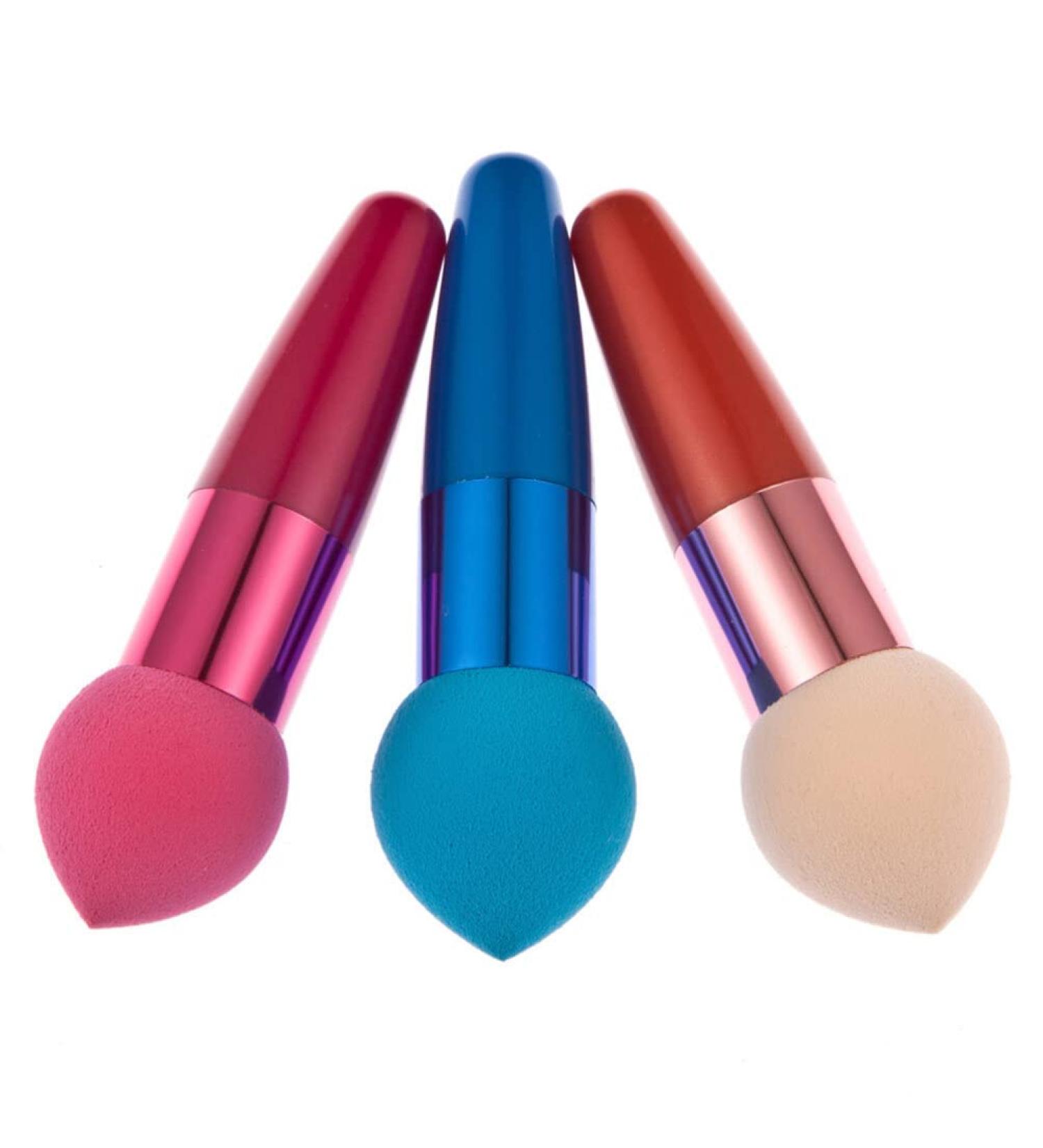 Frcolor 3PC Women Makeup Sponge Set | Lollipop & Water Drop Shaped Concealer Brushes - Random Colors - Buy Online on GoSupps.com