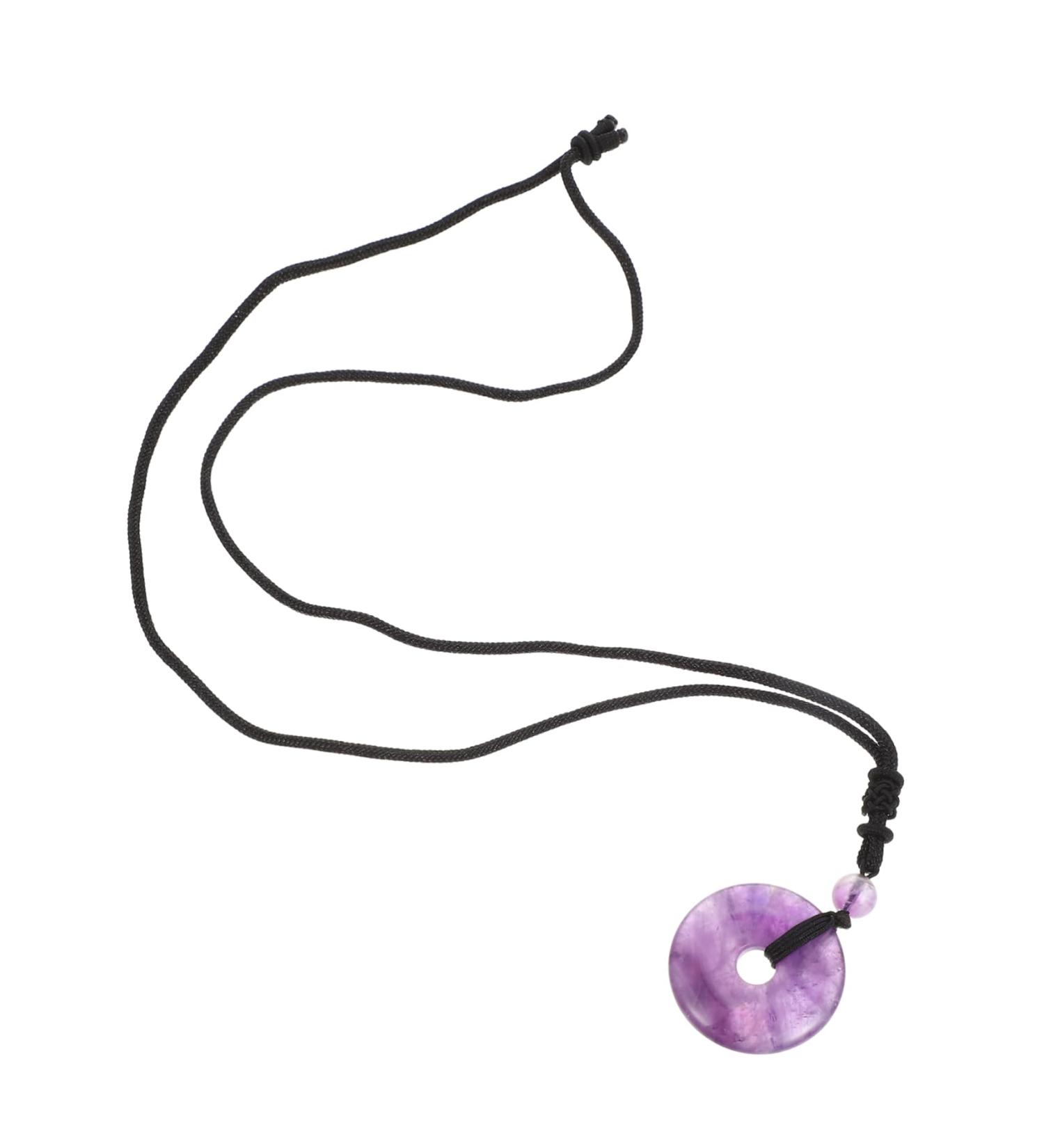 Fomiyes Amethyst Necklace with Safety Buckle | Healing Crystal Jewelry for Men & Women | Unique Chinese Design - Buy Online on GoSupps.com