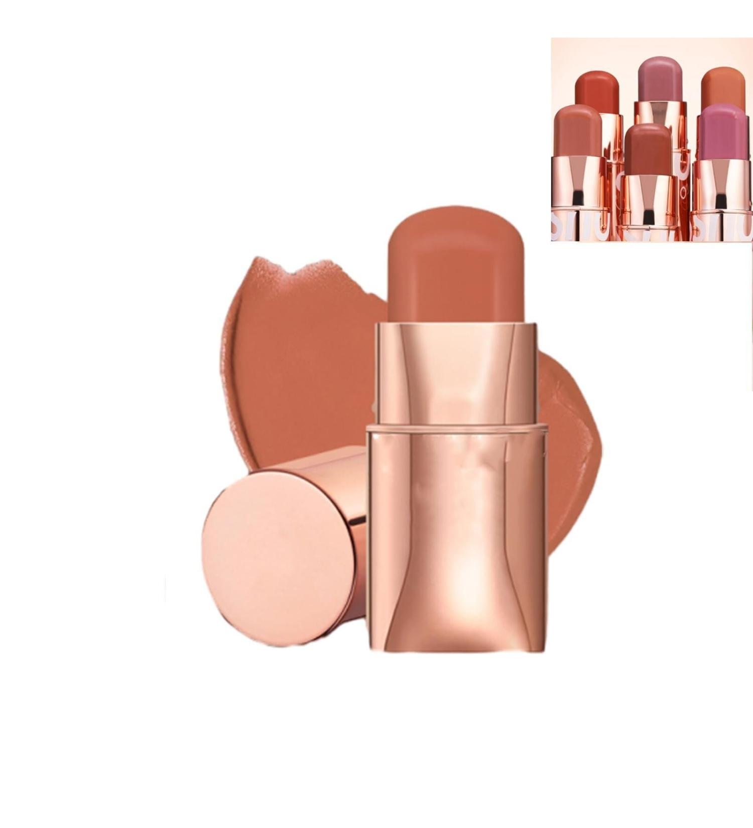 3-in-1 Blush Stick for Cheeks Makeup Waterproof Cream Blush Face Stick Multi-Use Lip and Cheek Tint Longwear Waterproof Moisturizing Monochromatic Blush Stick(Color:04) - Buy Online on GoSupps.com