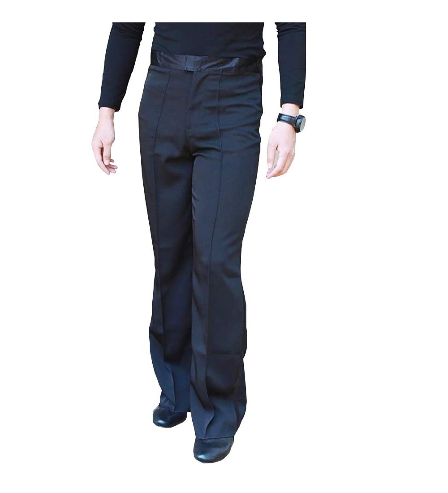 Hao Run Men's Ballroom Latin Salsa Dance Pants Smooth Competition Practice Trousers As Picture Show 34