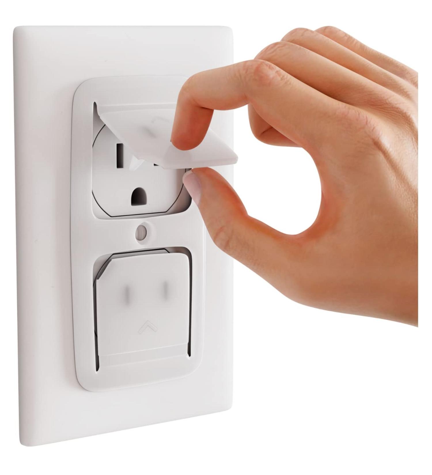 Block-It-Socket Outlet Covers Baby Proofing (Made in USA) - 8 Pack, Never Lose an Outlet Plug Cover Again, Child Safety Switch, Stays Attached, No Choking Hazard - Clear - Buy Online on GoSupps.com