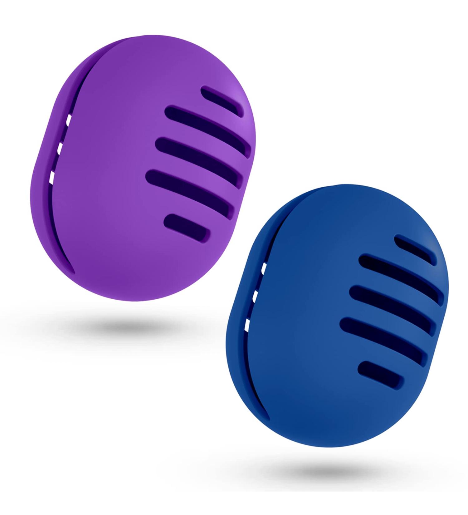 Fauxomor 2-Pack Silicone Make-up Sponge Holder | Breathable Travel Bag for All Sizes | Sustainable & Portable Cosmetic Tool - Blue & Purple - Buy Online on GoSupps.com