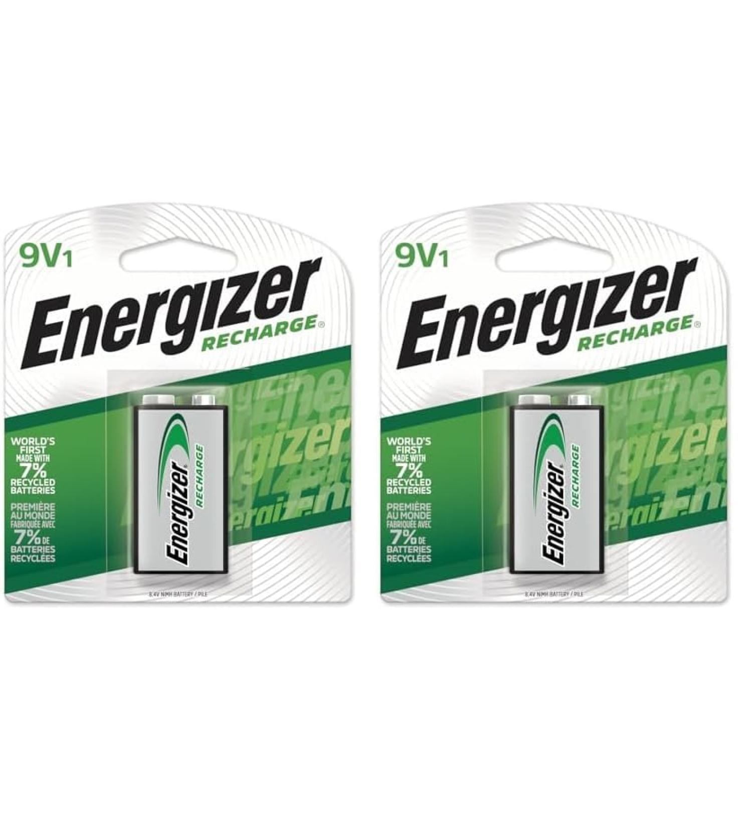 Energizer 9V Rechargeable Batteries - Pre-Charged Pack of 2 | Durable Power for All Devices - Buy Online on GoSupps.com
