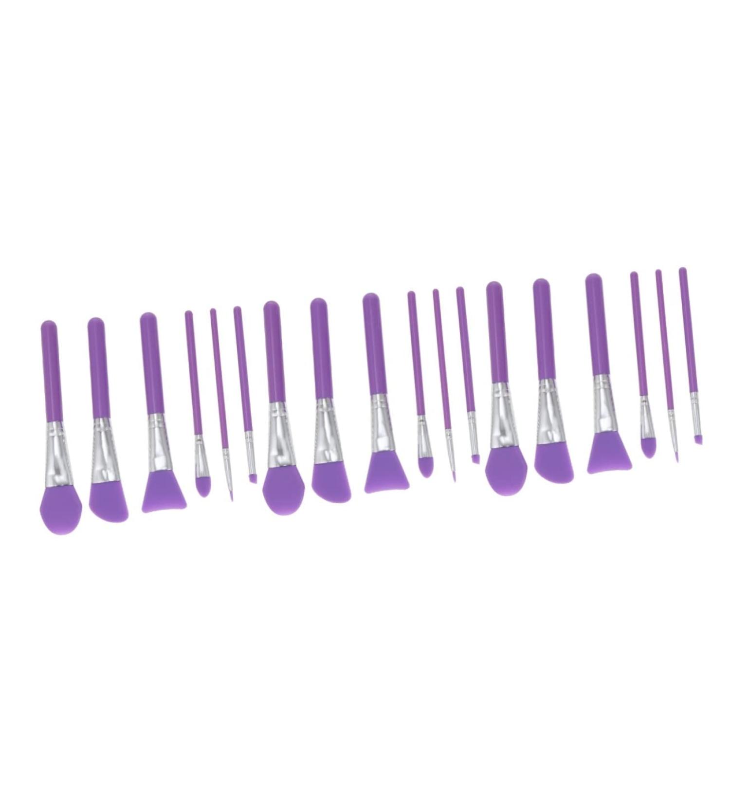 FRCOLOR 18 Pcs Silicone Mask Brush Applicator Set - Essential Makeup & Skin Care Tools for Women - Purple Facial Mask & Makeup Brushes - Buy Online on GoSupps.com