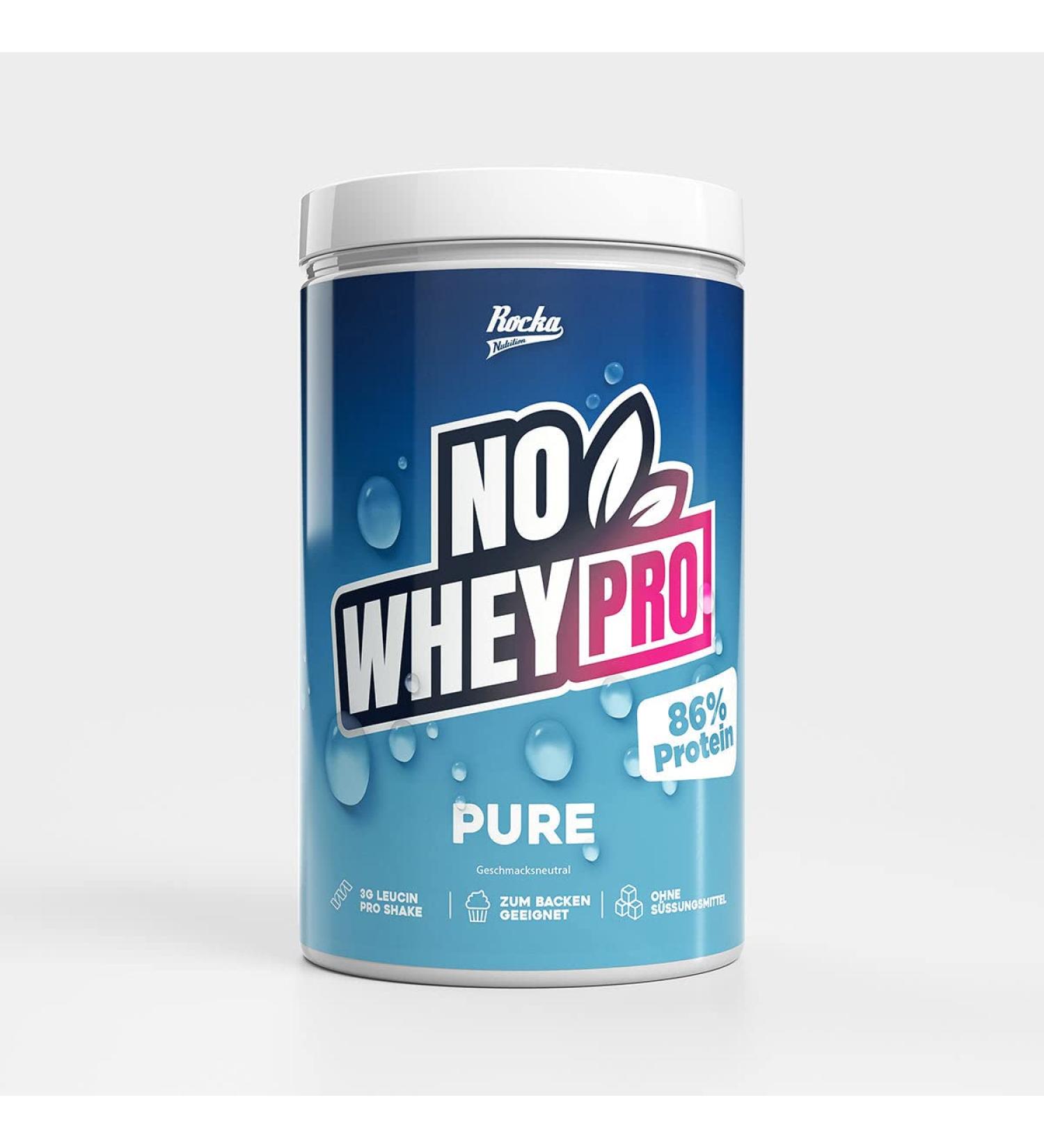 Rocka Nutrition No Whey Pro Vegan Protein - 26g Plant-Based Protein Powder Amino Acids & Vitamin B12 - 1kg Pure - International Shipping Available - Buy Online on GoSupps.com
