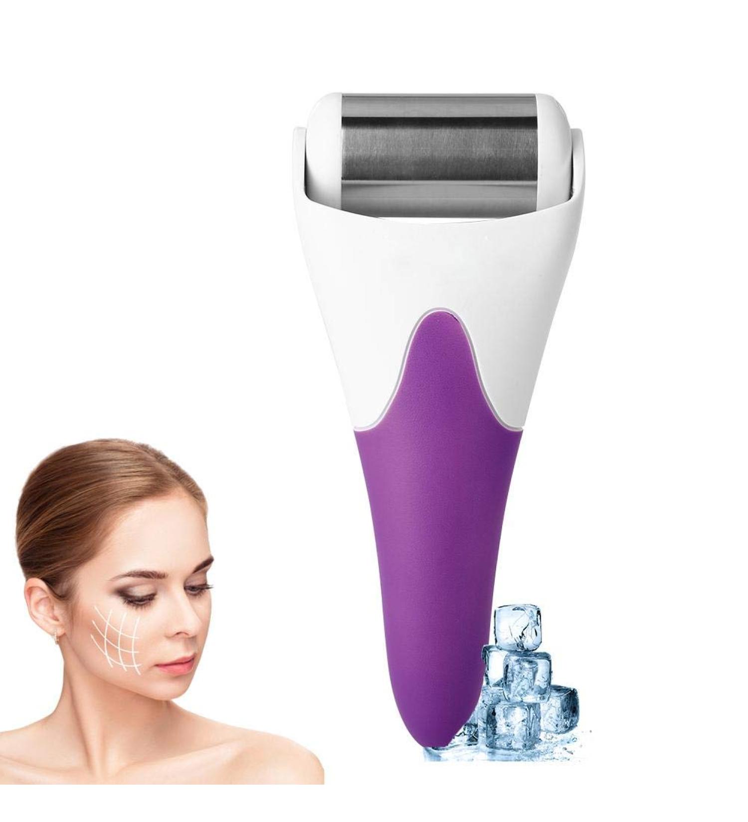 Handheld Ice Roller for Face Massage - Cold Compress Anti-Aging Beauty Tool for Wrinkle Prevention and Skin Firming (Purple) - Buy Online on GoSupps.com