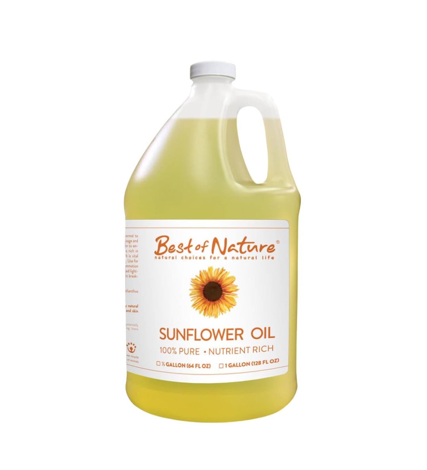 Best of Nature 100% Pure Sunflower Massage Oil Lightweight Deep Moisturizing Unscented Oil for Skin Body & Massage Nourishing Hydration for Hair & Face Half Gallon (64 fl oz) 64 Fl Oz (Pack of 1) - Buy Online on GoSupps.com