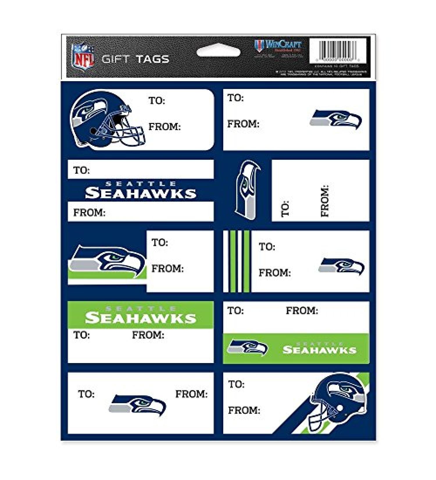 WinCraft NFL Gift Tag Sheet Seattle Seahawks 8.5" x 11"