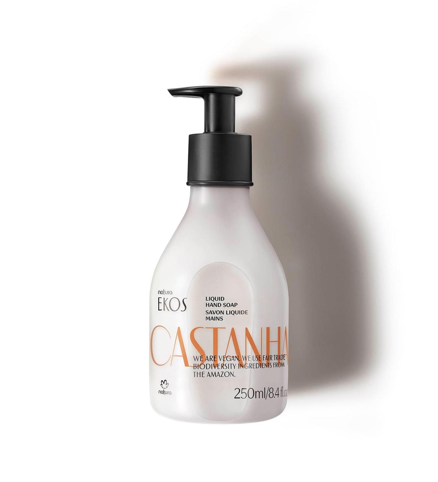 Natura -Brazil Nut (Castanha) Renourishing Liquid Hand Soap - Anti-Dryness - Coconut Derived Cleanser - Vegan Skin Care - Brazilian Beauty Secrets - Self Care & Body Care - 8.4 fl oz (250ml) - Buy Online on GoSupps.com