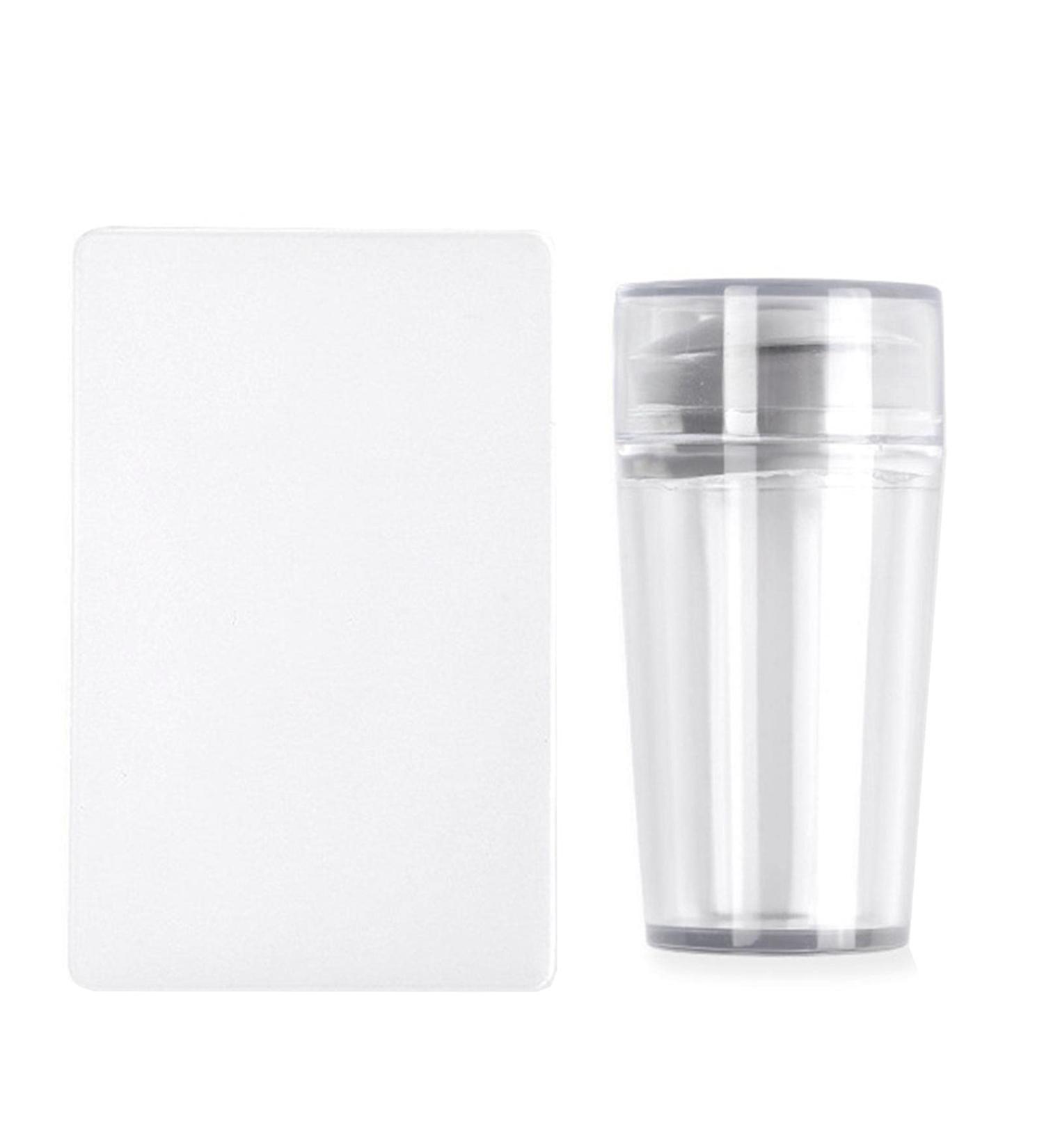 Xzan Clear Jelly Soft Silicone Nail Art Stamper Set - DIY Manicure Tools with Cap & Scraper for Perfect Polish - International Shipping Available - Buy Online on GoSupps.com