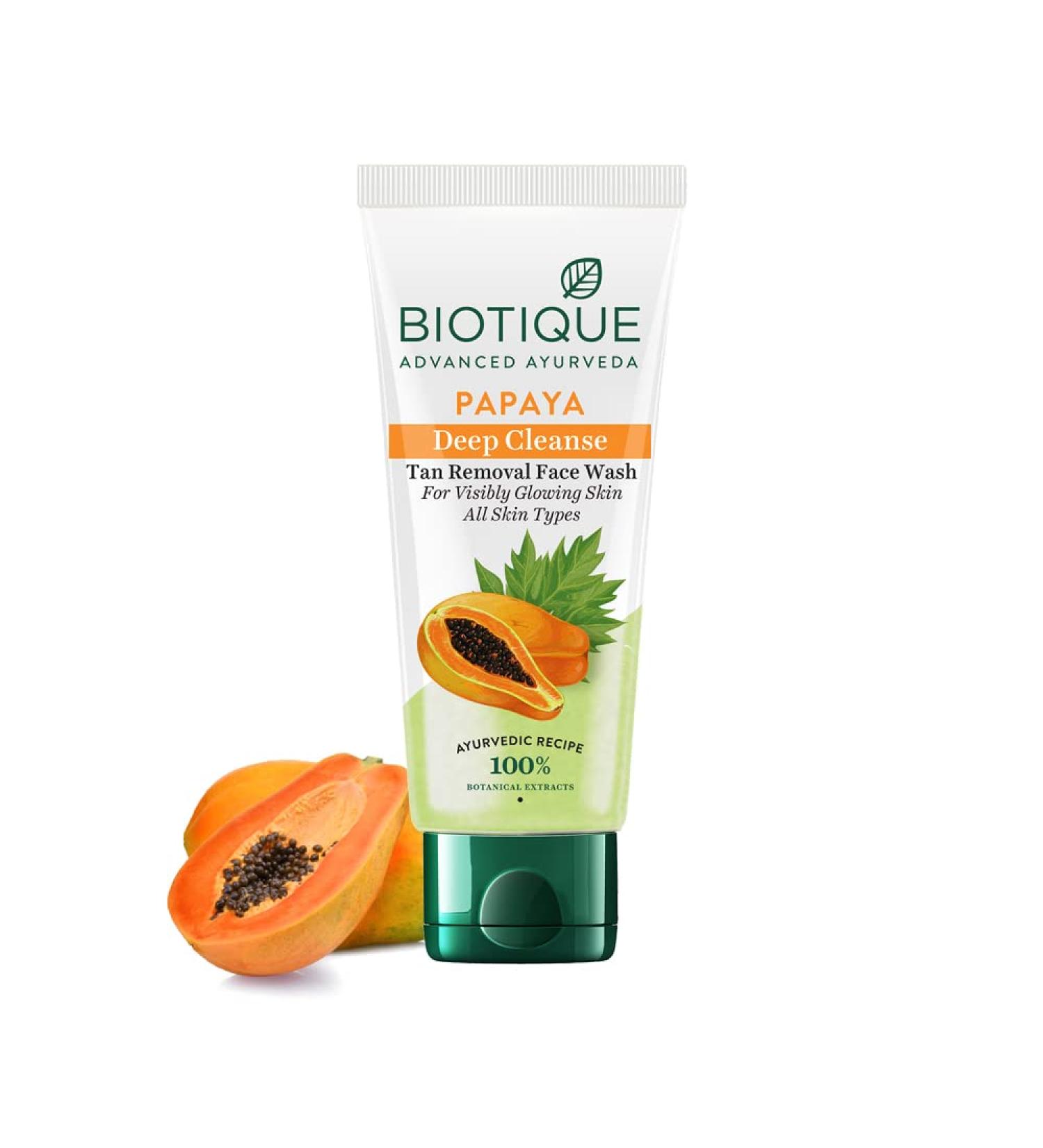 Biotique Bio Papaya Exfoliating Face Wash 150ml - For All Skin Types - Buy Online on GoSupps.com