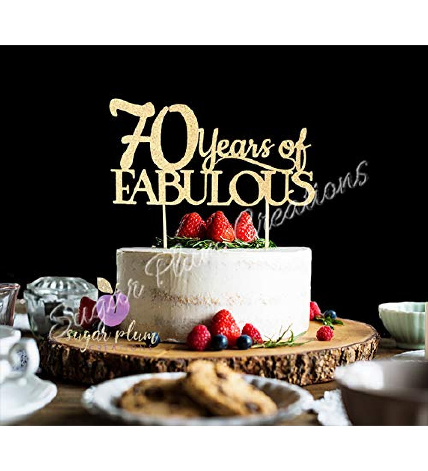 Sugar Plum Creations 70 Years of Fabulous Cake Topper