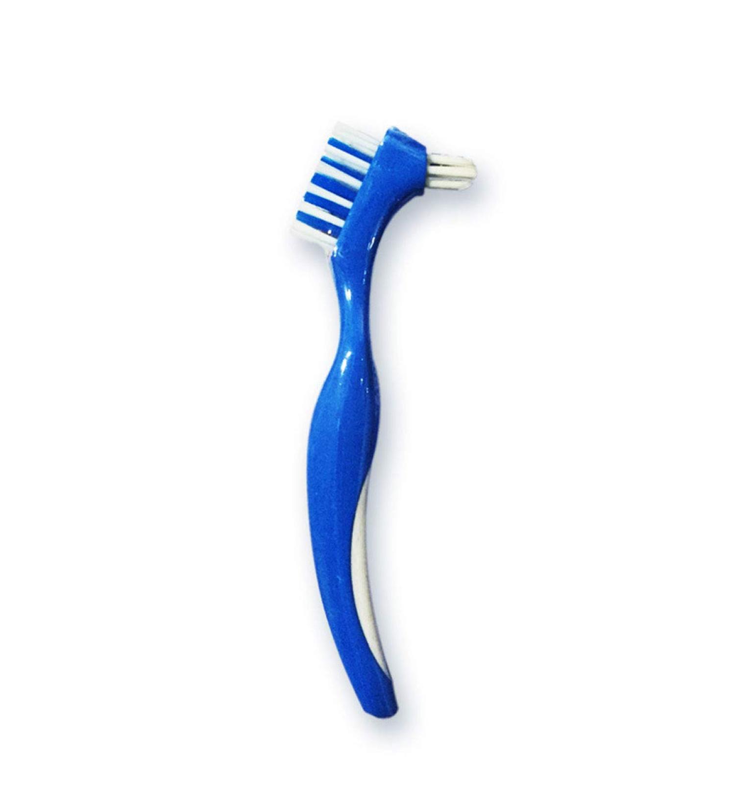Denture Brush Hard Double Bristle - Blue | Effective Cleaning for False Teeth - Buy Online on GoSupps.com