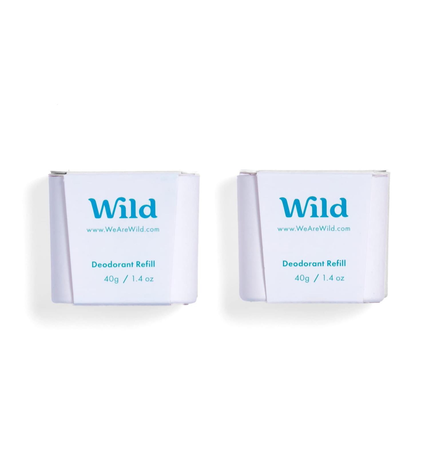 Wild - Natural Refillable Deodorant - Fresh Cotton & Sea Salt Refill Duo Pack - Vegan & Eco-Friendly - Aluminium Free - Long Lasting Protection - 100% Natural Ingredients - 2 Pack of 40g Refills Fresh Cotton & Sea Salt 40 g (Pack of 2) - Buy Online on GoSupps.com
