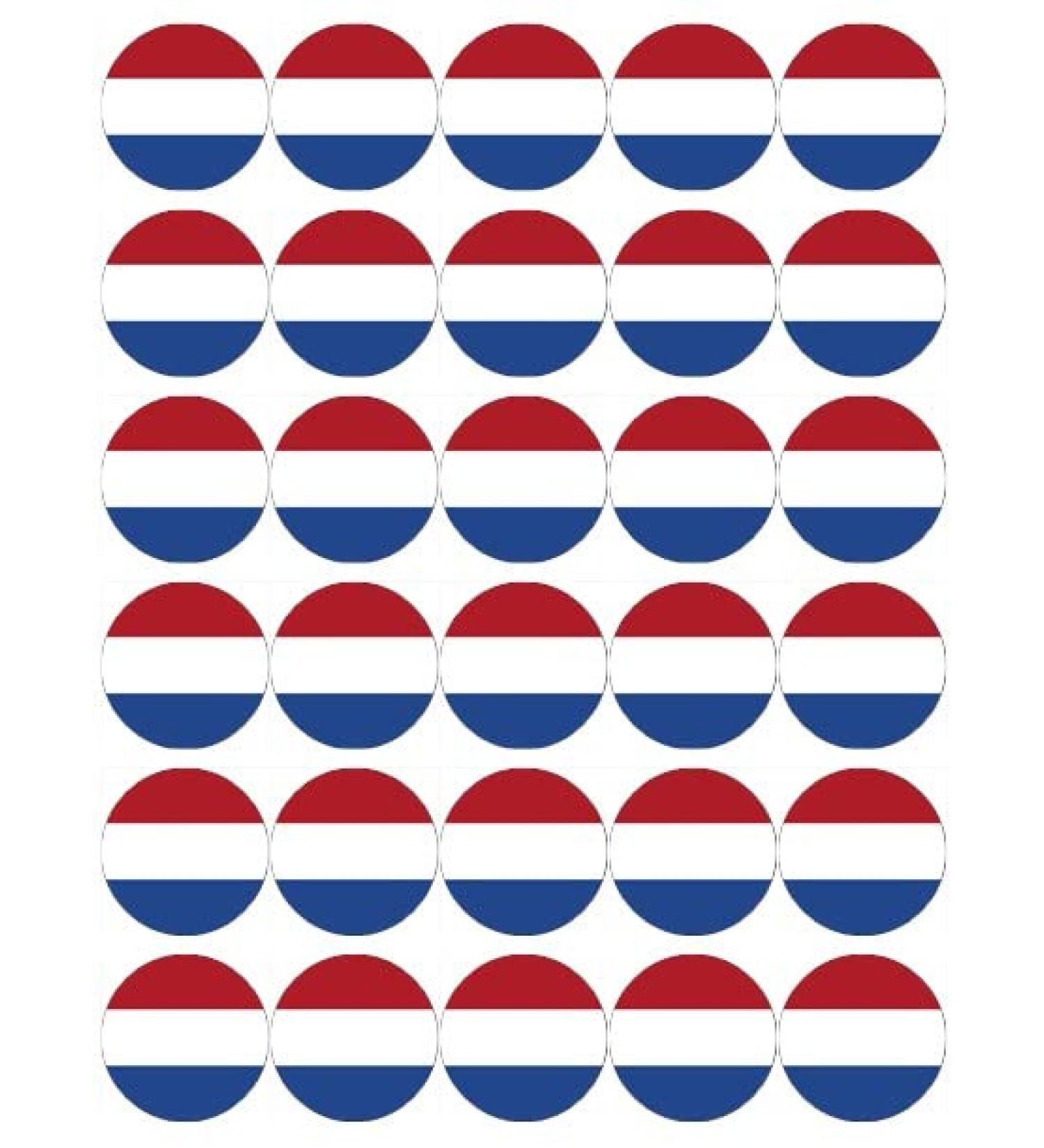 30 Netherlands Flags Cupcake Toppers Edible Wafer Paper Fairy Cake Toppers Birthday Cake Decorations