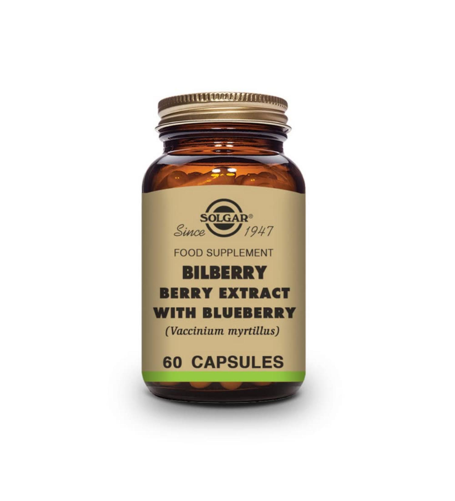 Solgar Bilberry Berry Extract 60 Vegetable Capsules