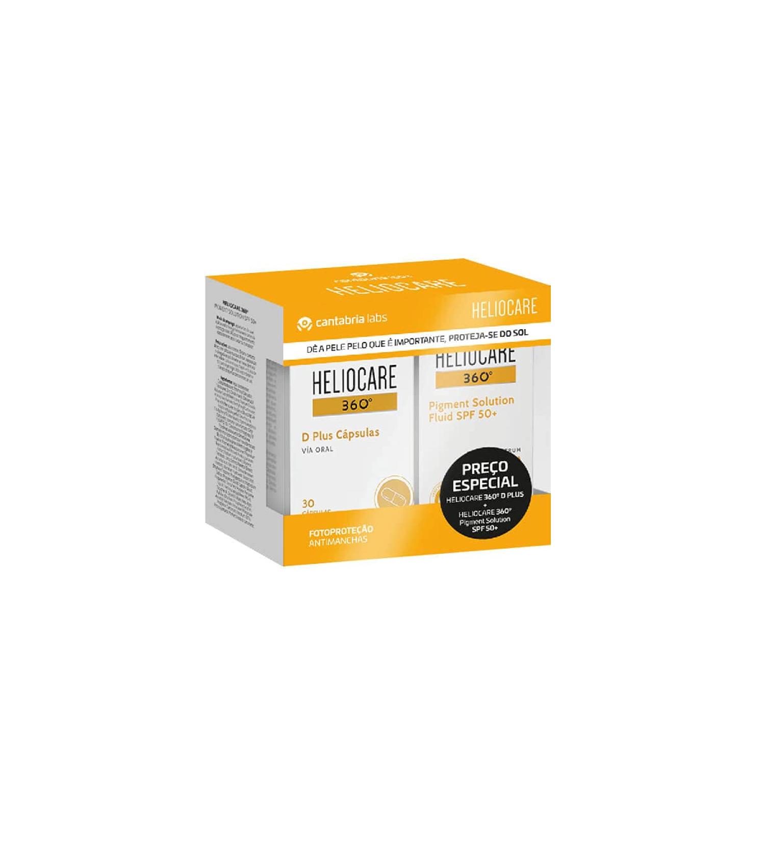 Heliocare 360 Pack D Plus Capsules 30 Unit s + Solution De Pigment Spf50 + 50 Ml