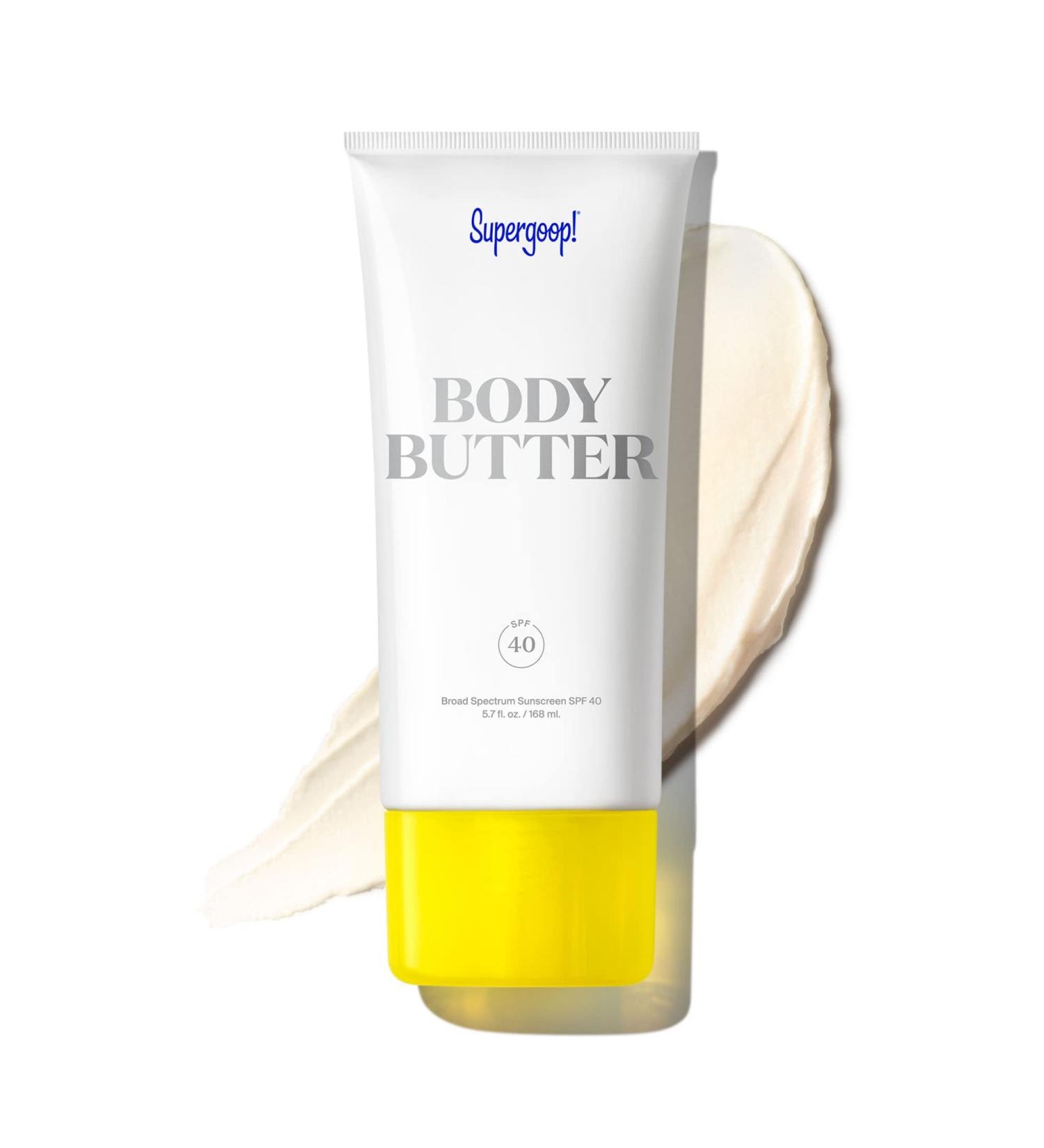 Supergoop! SPF 40 Sea Buckthorn Body Butter 5.7 fl oz - Reef-Friendly Hydrating Cream - Broad-Spectrum UV Protection - Eucalyptus Clove & Vanilla - Buy Online on GoSupps.com