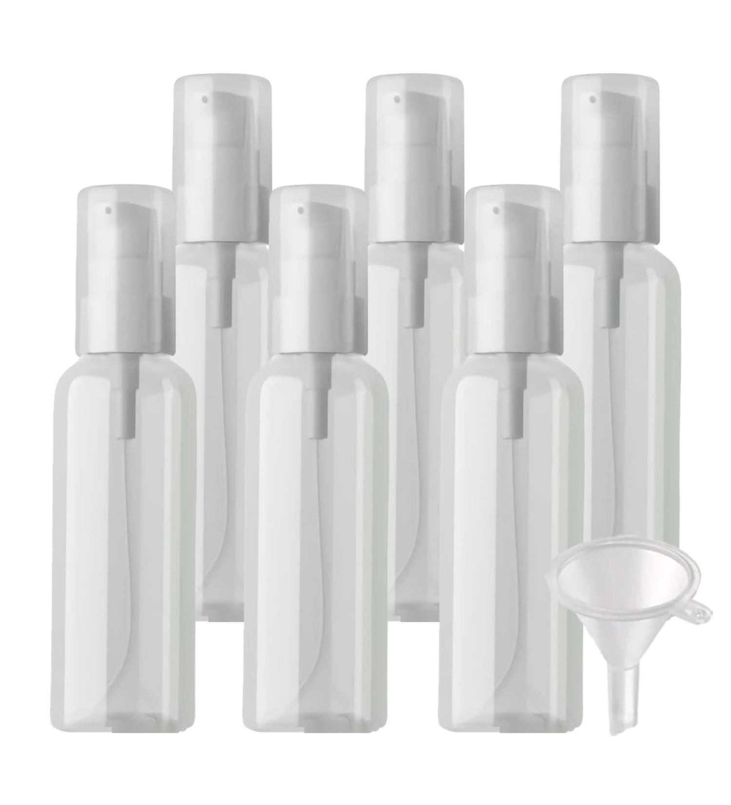ZEOABSY 6 Pieces 100 ml Transparent Lotion Bottles with White Pump 100ml Empty PET Plastic Lotion Pump Bottle Cosmetic Gel Travel Container for Cosmetic Make up Cleaning + 1 x Funnel Transparent 100ml - Buy Online on GoSupps.com