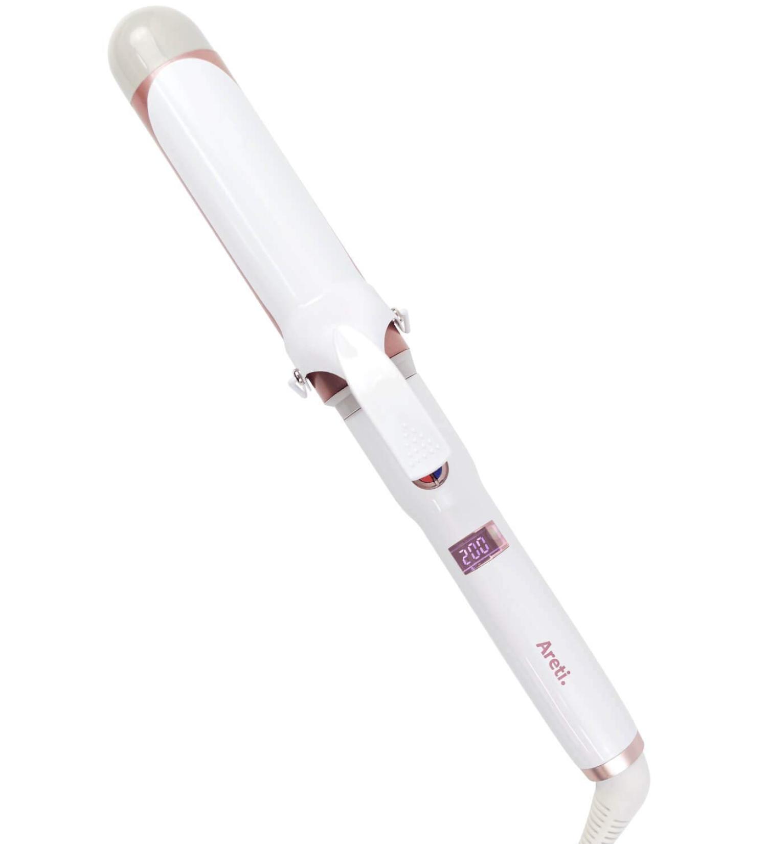 Areti 1.41 Inch Curling Iron - Ceramic Barrel Hair Curler with Adjustable Temperature | Stylish White/Pink Gold - Buy Online on GoSupps.com
